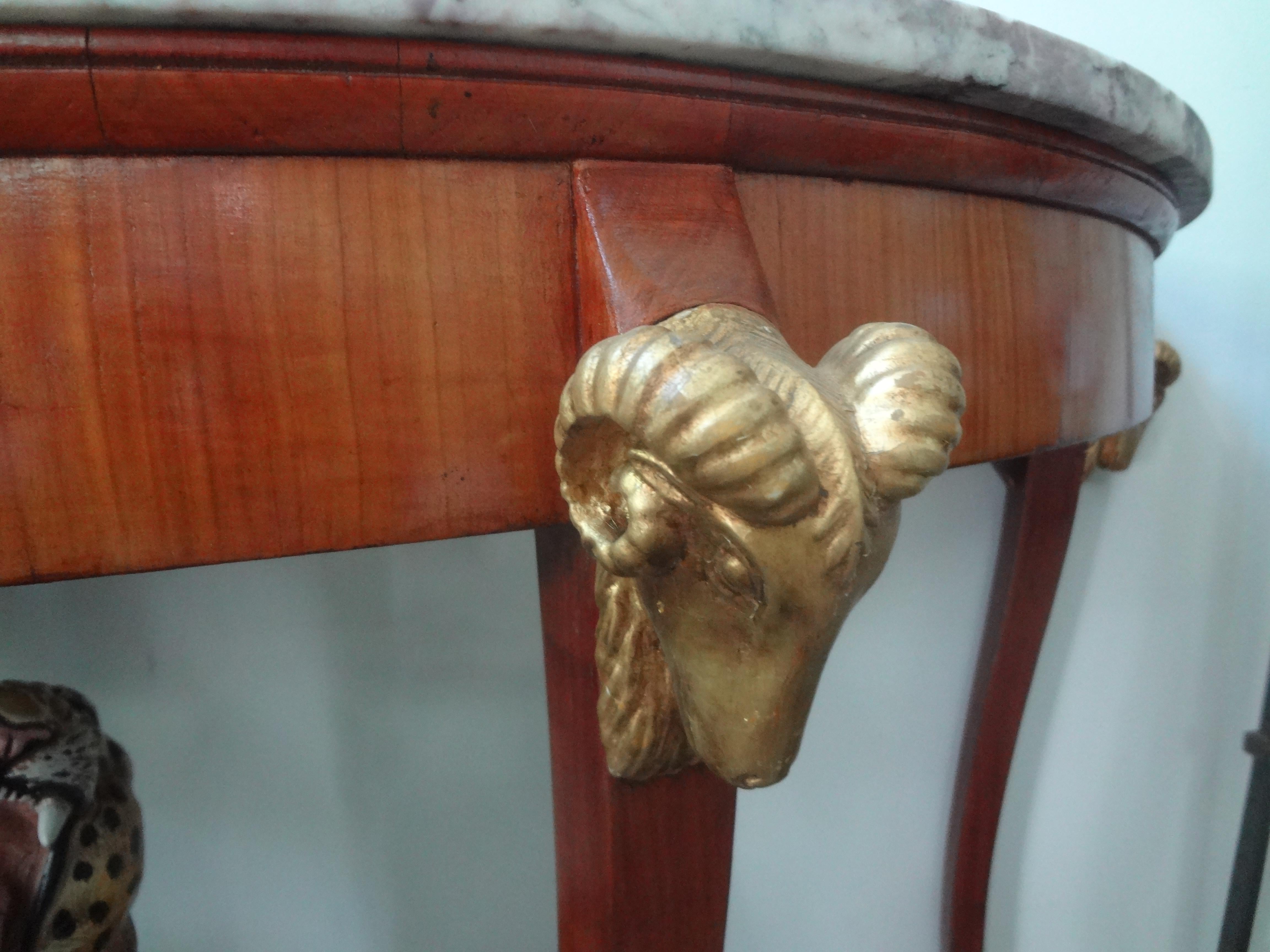 Late 19th Century Pair of 19th Century Italian Neoclassical Style Console Tables For Sale