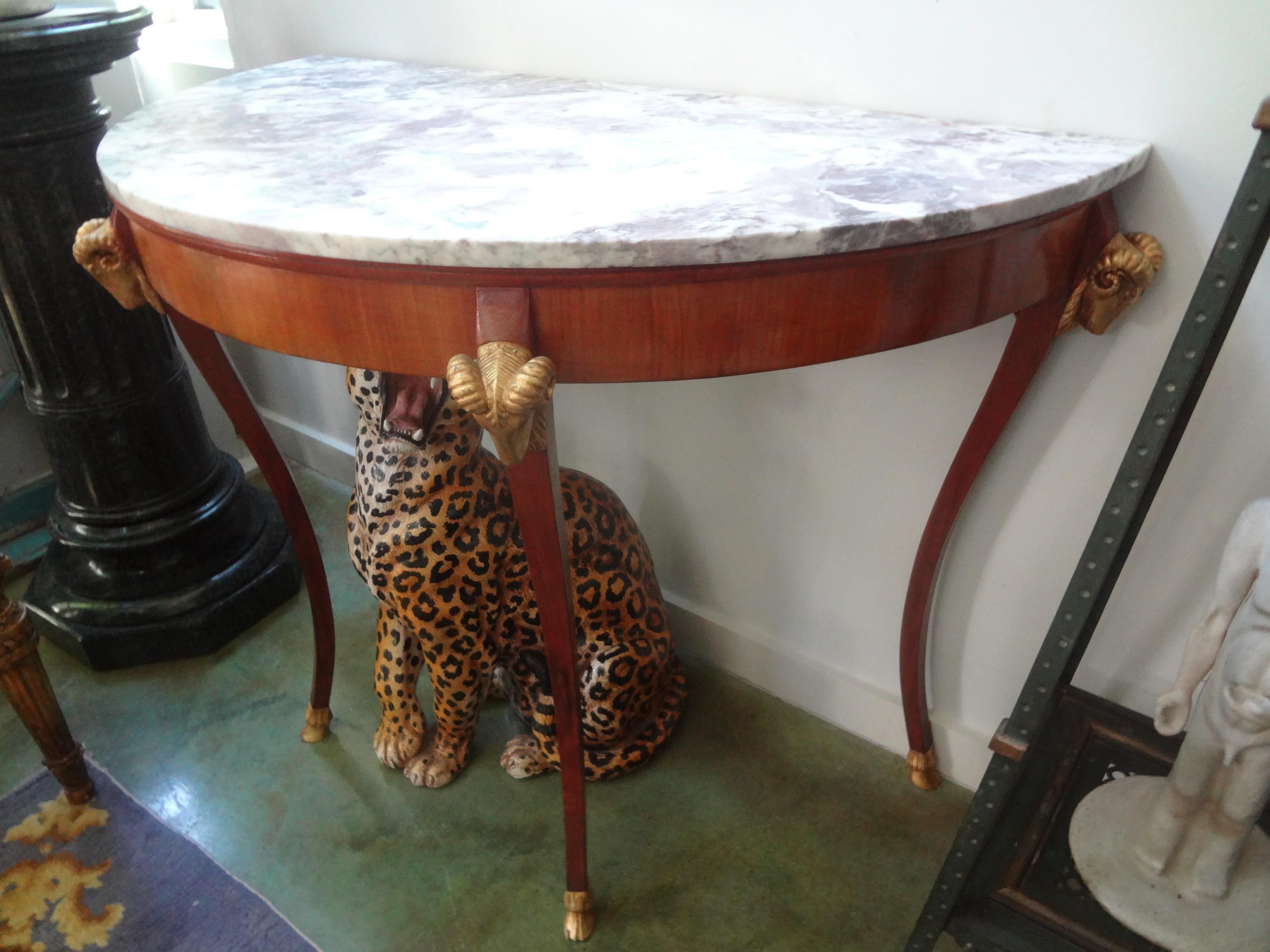 Pair of 19th Century Italian Neoclassical Style Console Tables For Sale 2