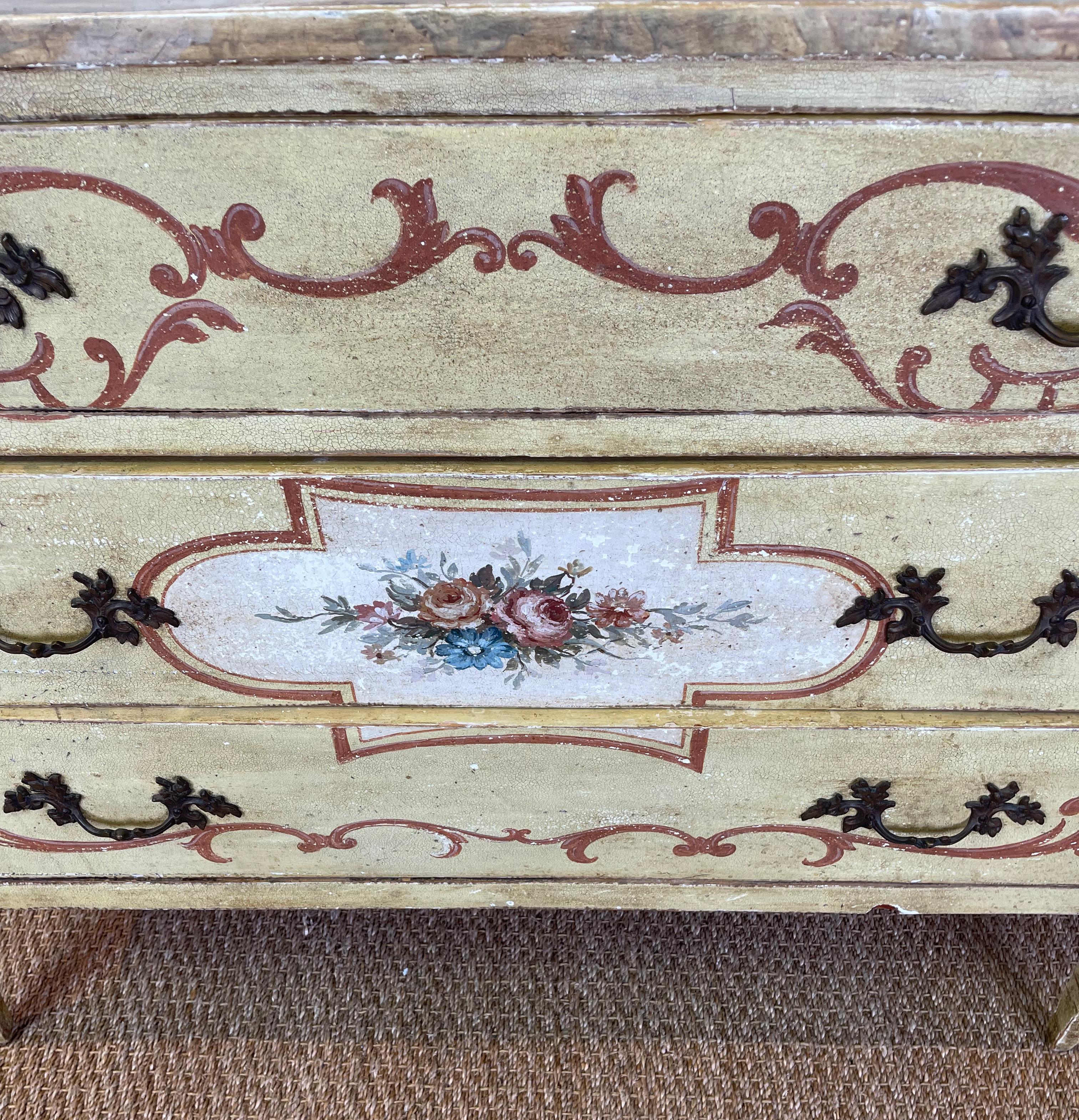 Pair of 19th Century Italian Paint Decorated Commodes or Chests For Sale 10