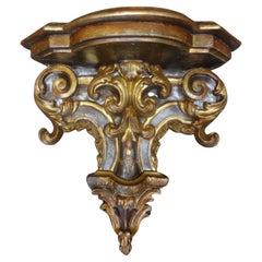 Pair of 19th Century Italian Painted and Giltwood Wall Brackets