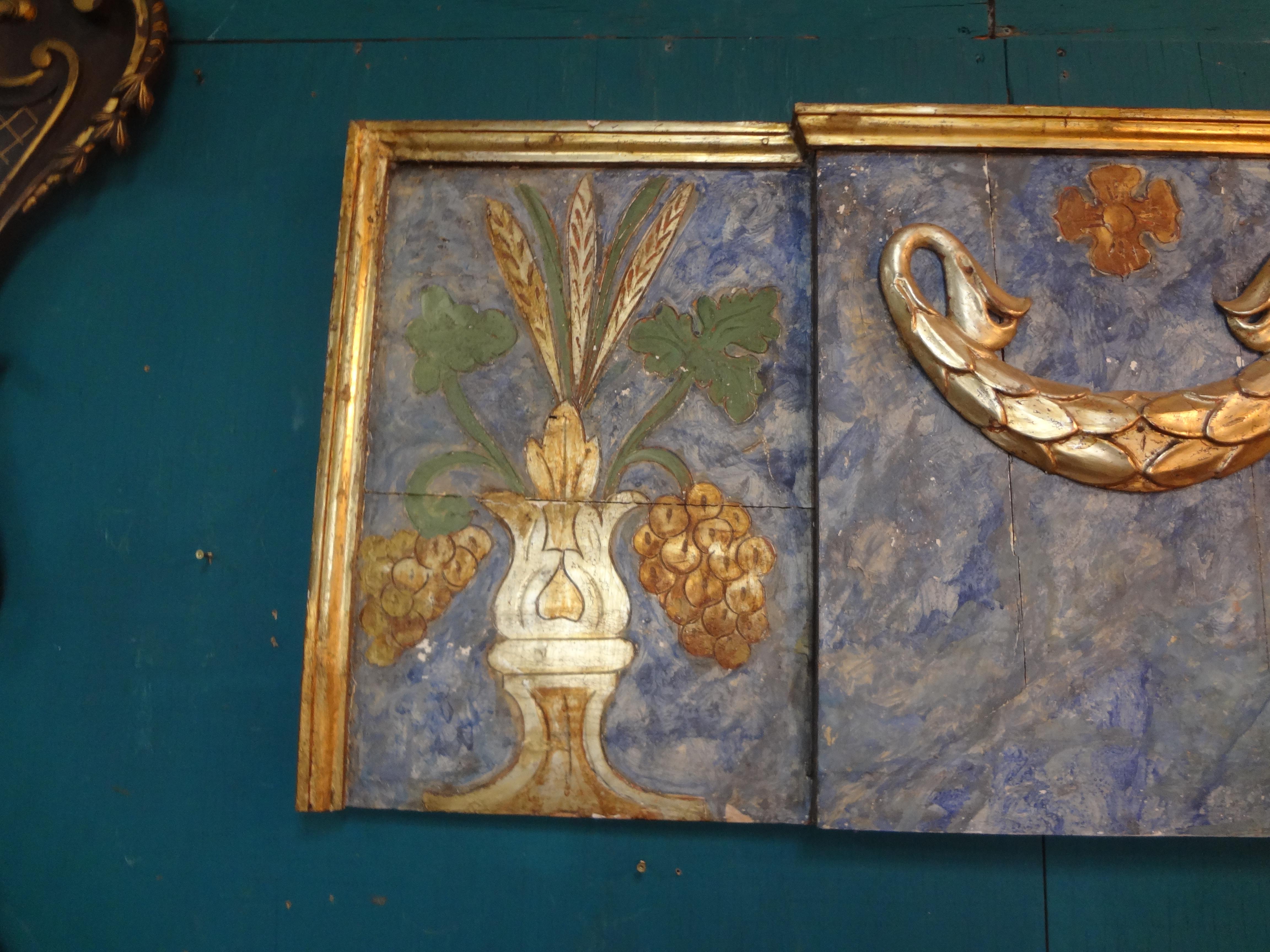 Pair of 19th Century Italian Painted and Parcel Gilt Architectural Panels 3