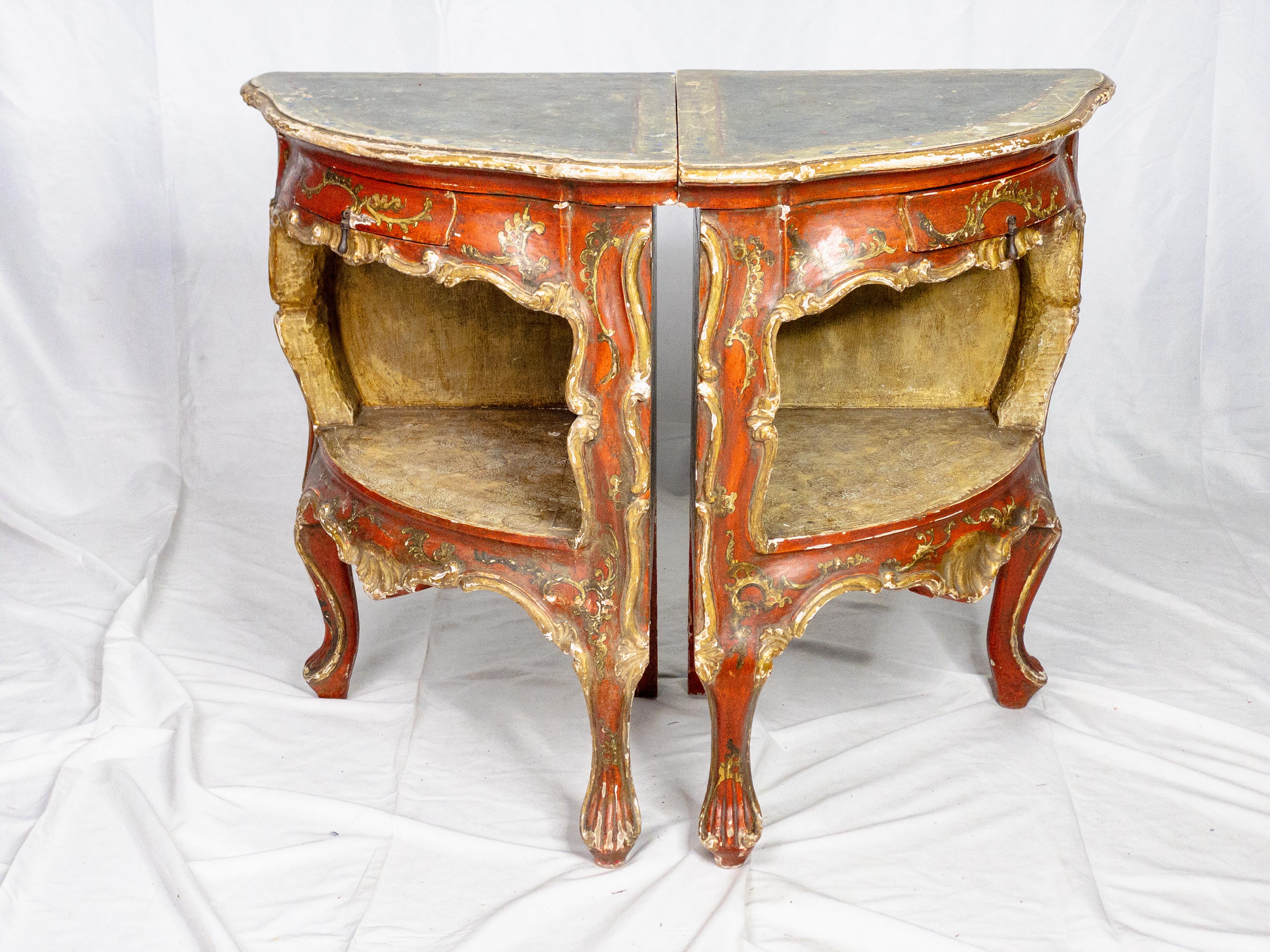 Pair of 19th Century Italian Painted Chests In Good Condition For Sale In Houston, TX