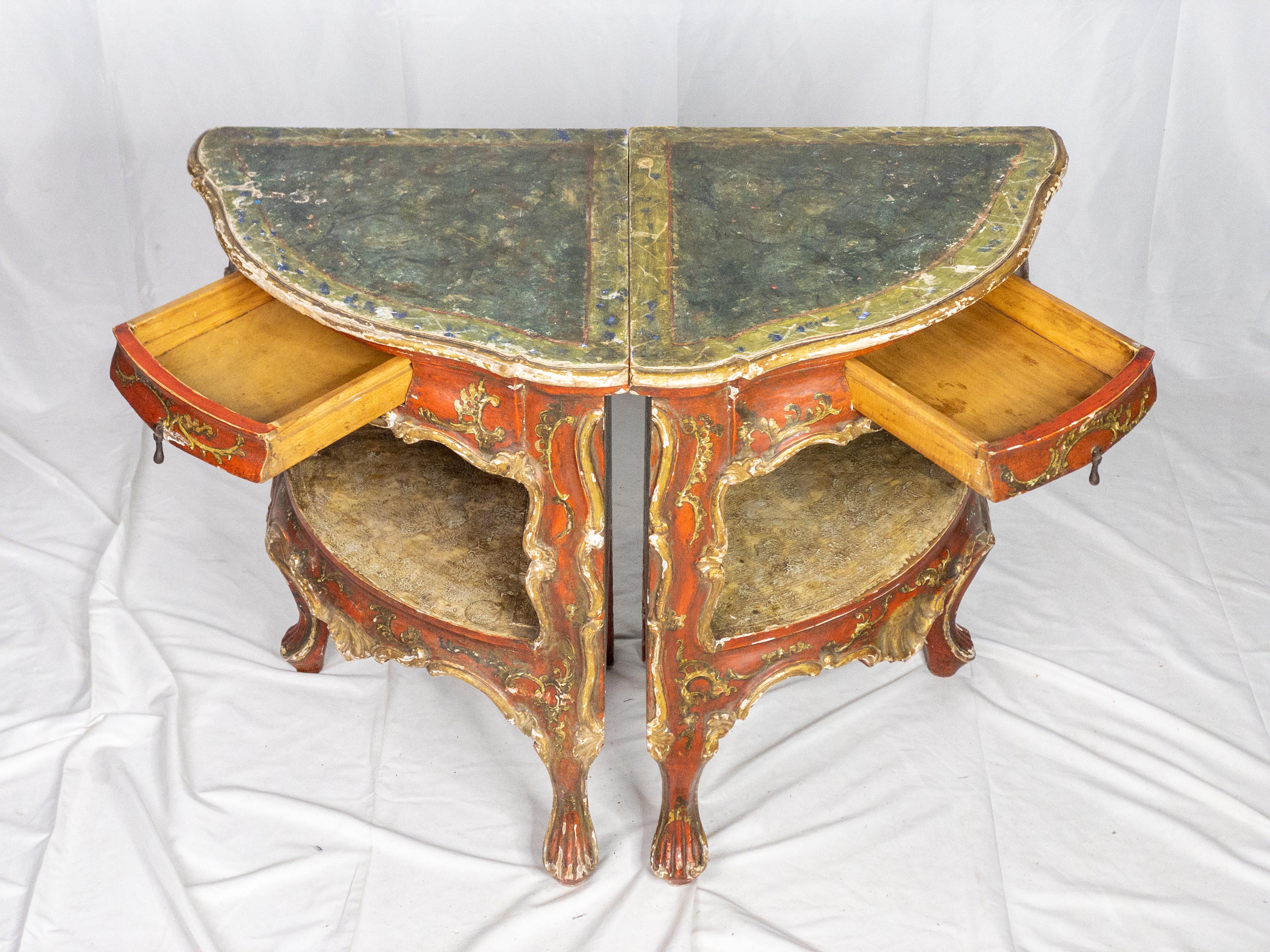 Pair of 19th Century Italian Painted Chests For Sale 2