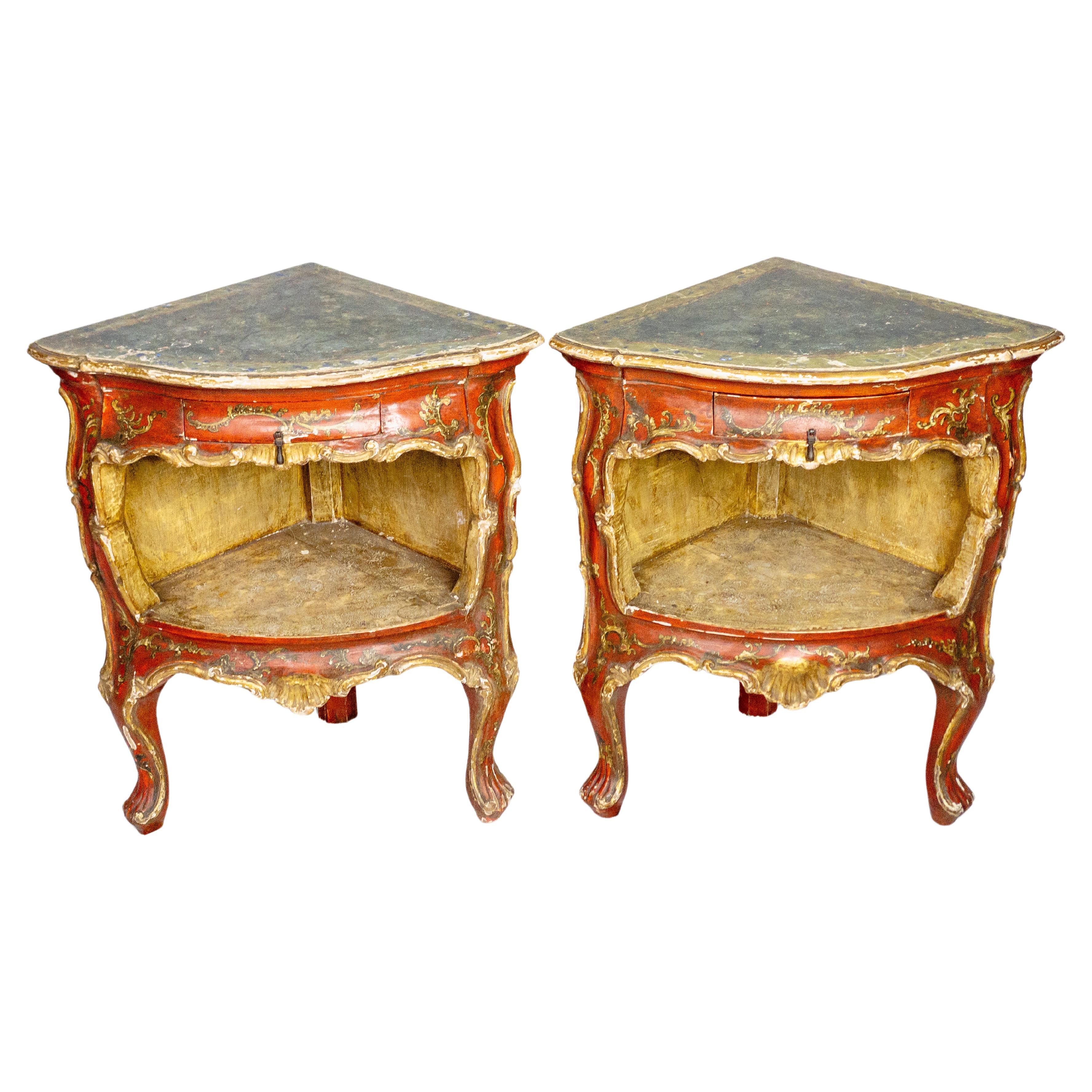 Pair of 19th Century Italian Painted Chests