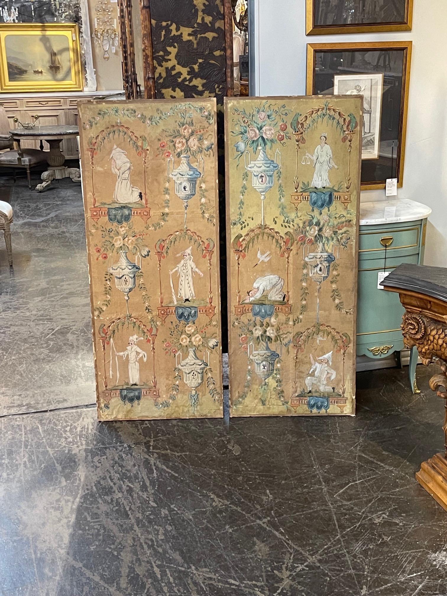 Pair of 19th Century Italian Painted Chinoiserie Panels 3