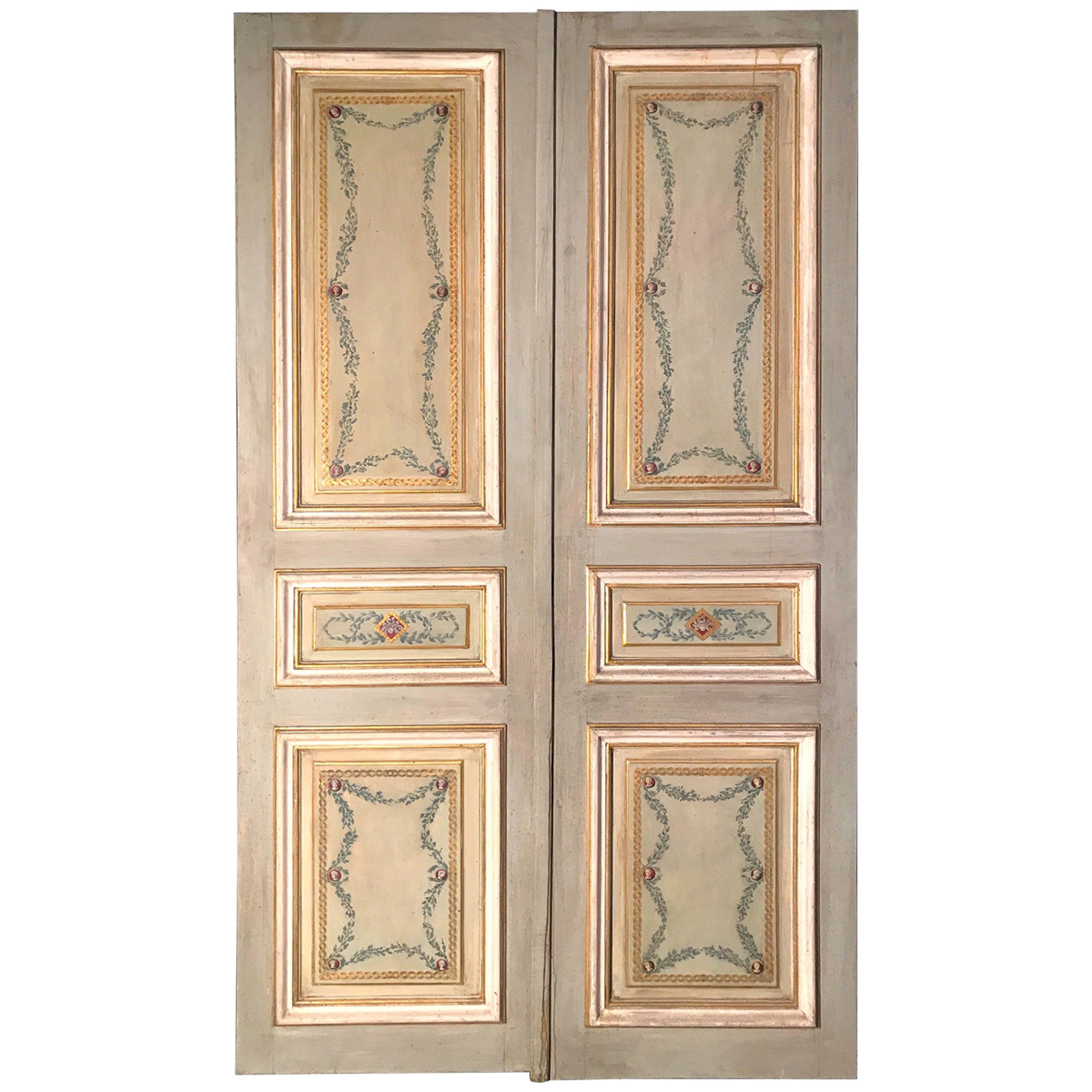  Pair of 19th Century Italian Painted Doors or Panelling