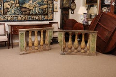 Pair of 19th Century Italian Painted Wood Balustrade / Bannisters
