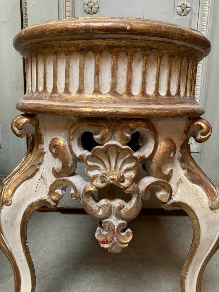 Pair of 19th Century Italian Parcel Gilt and Painted Jardiniere Stands ...