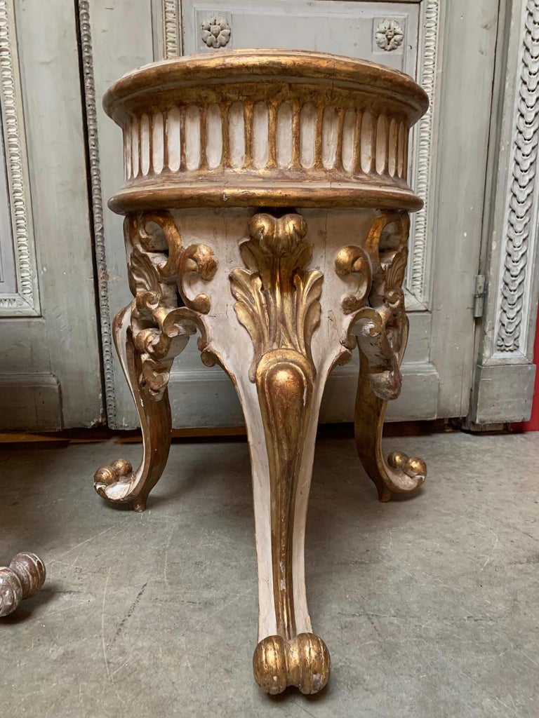 Pair of 19th Century Italian Parcel Gilt and Painted Jardiniere Stands ...