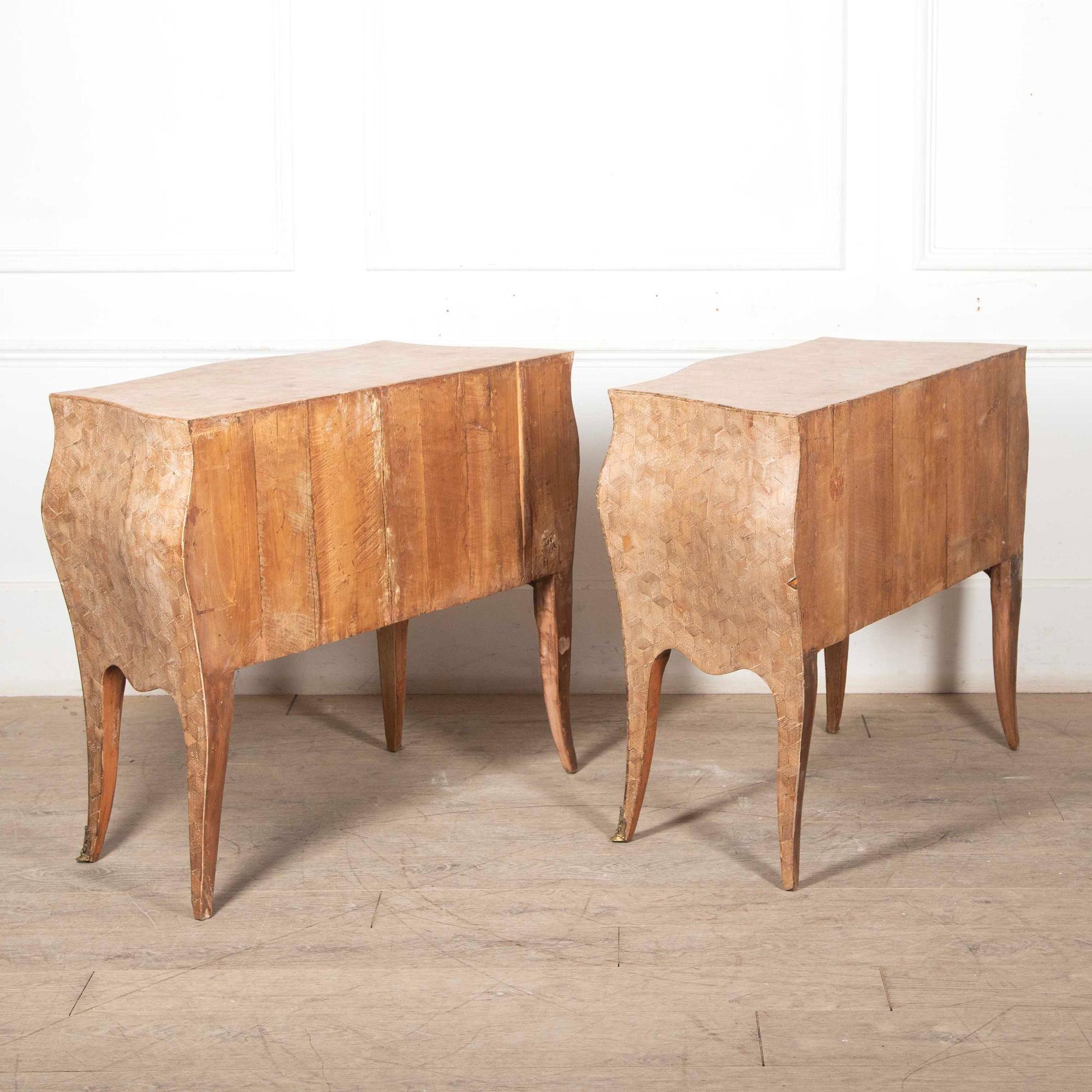 Pair of 19th Century Italian Parquetry Commodes For Sale 6