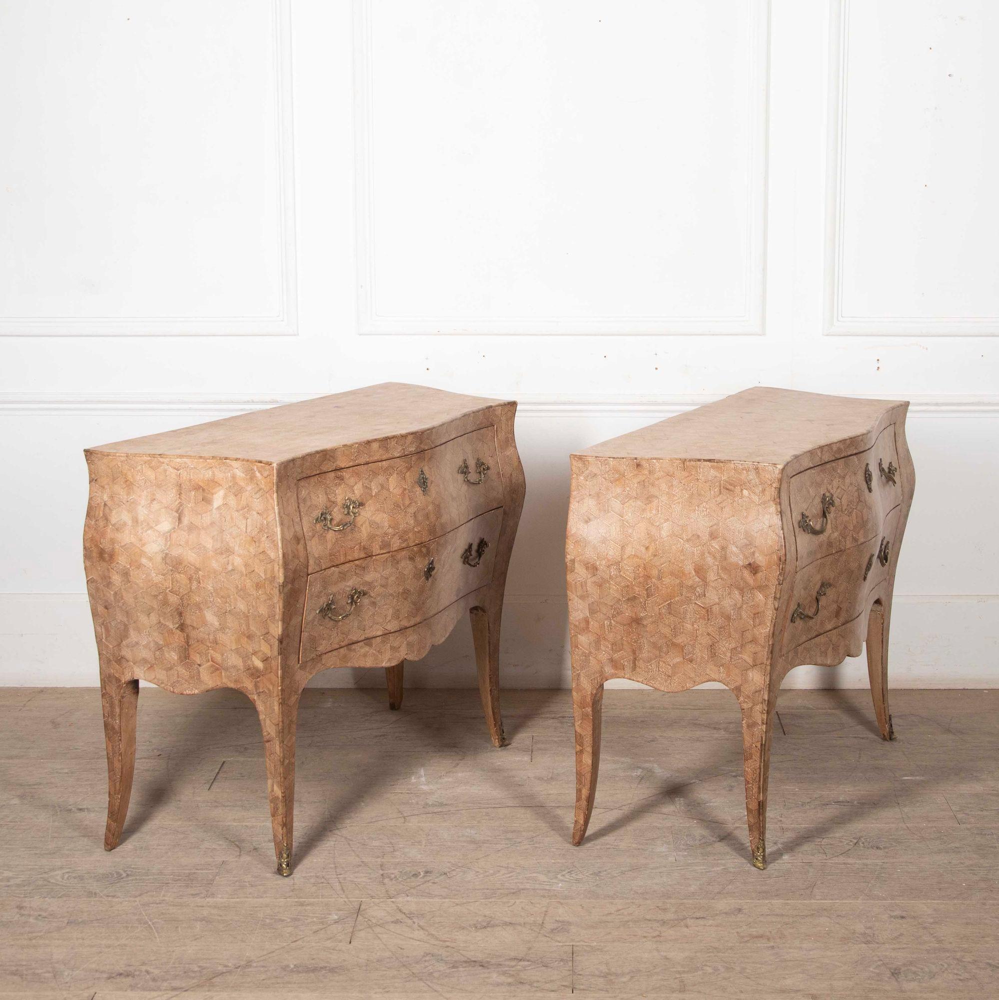 Louis XV Pair of 19th Century Italian Parquetry Commodes For Sale