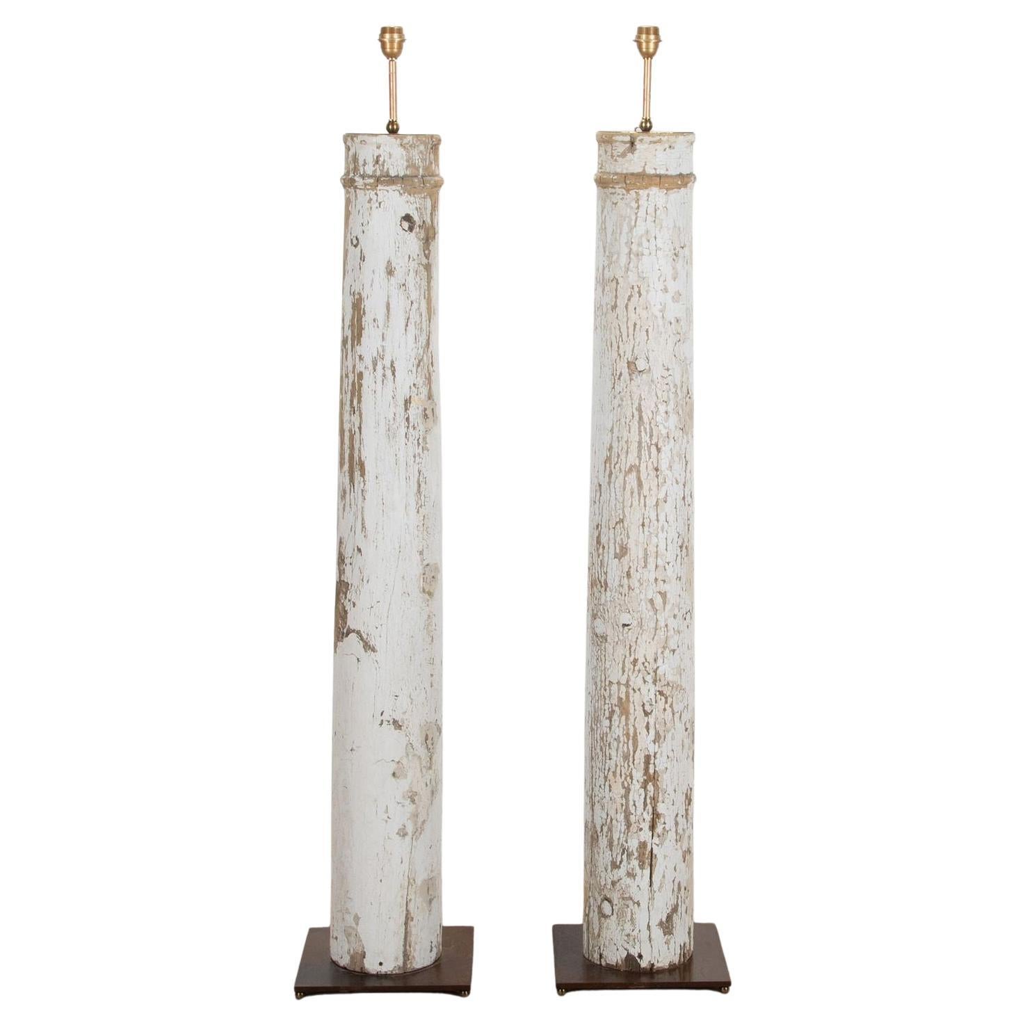 Pair of 19th Century Italian Pillar Lamps