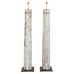 Paire de lampes piliers italiennes du 19e siècle