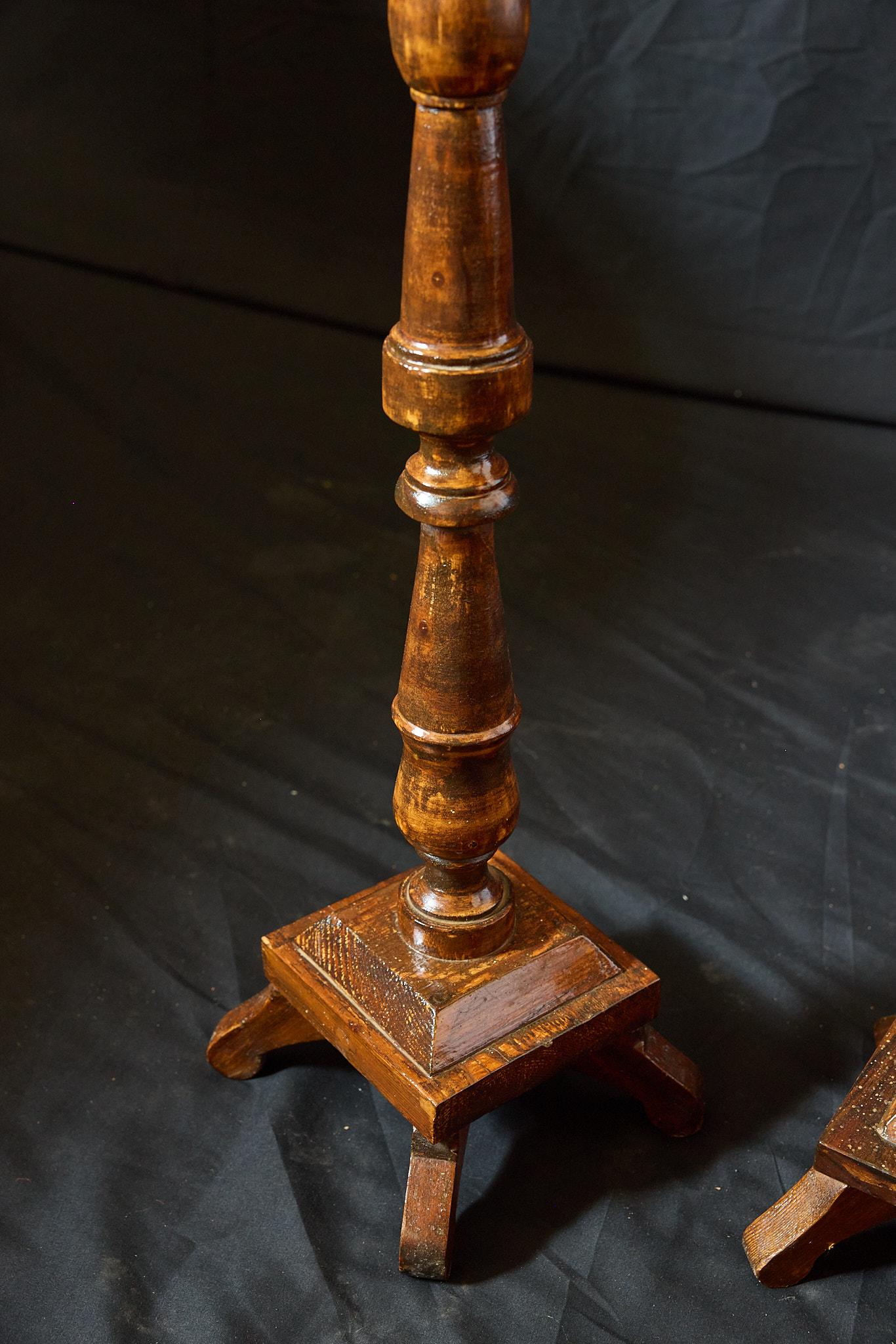 Pair of 19th Century Italian Pine Plant Stands For Sale 6