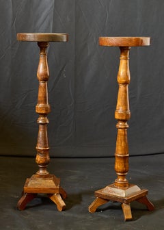 Pair of 19th Century Italian Pine Plant Stands