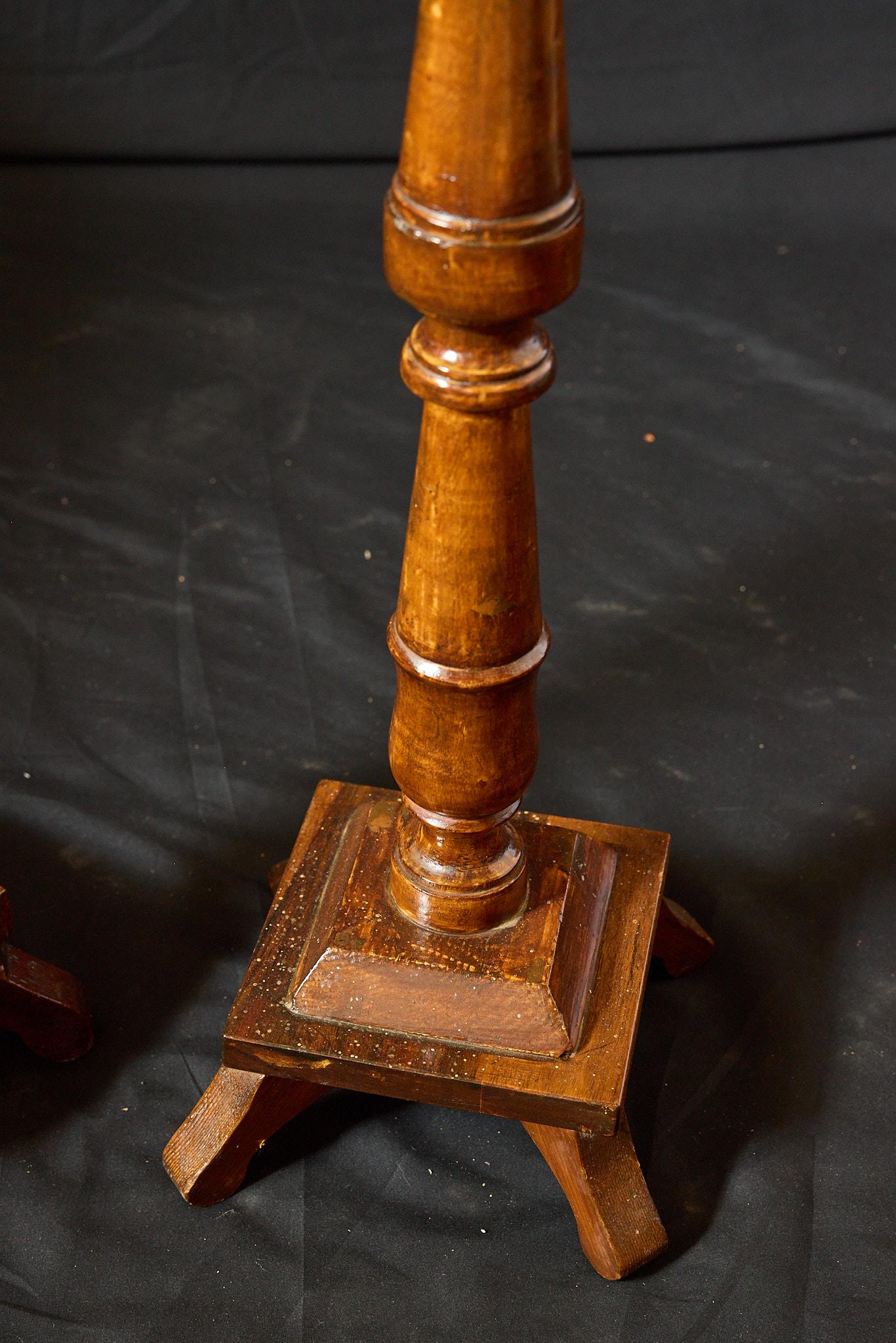 Pair of 19th Century Italian Pine Plant Stands For Sale 3