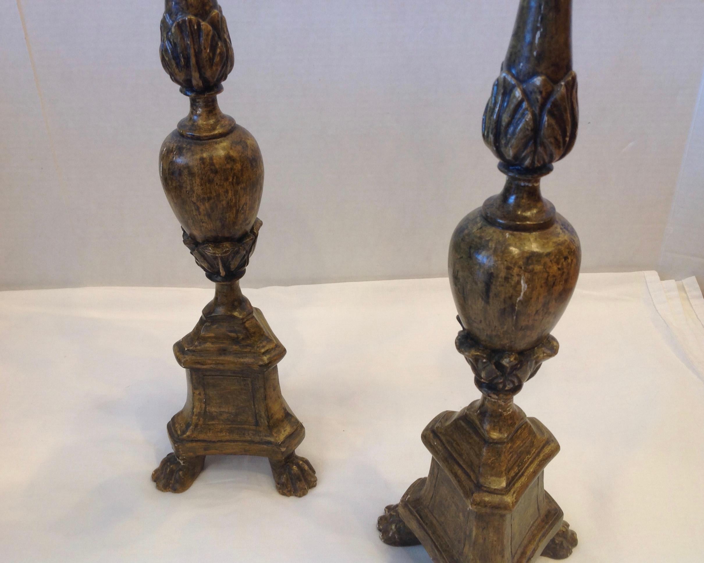 Pair of 19th Century Italian Pricket Sticks For Sale 2