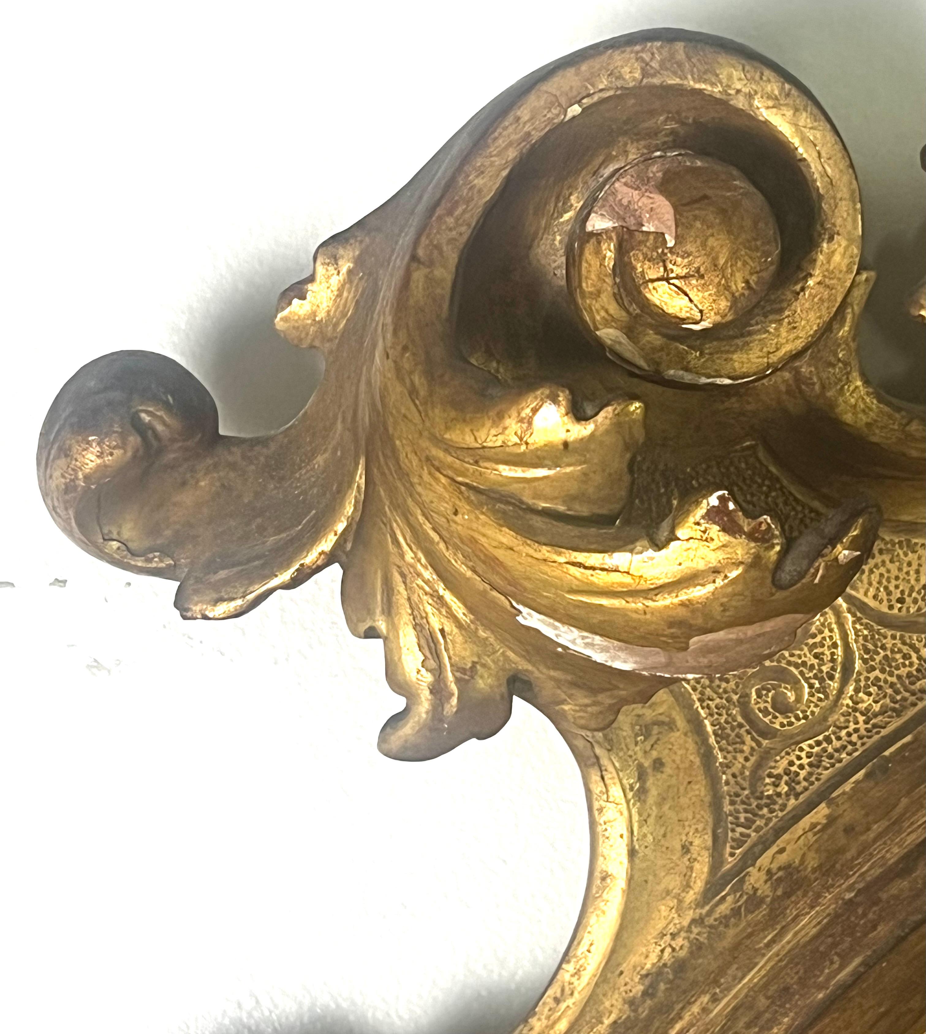 Coppia di specchi in legno dorato in stile rococò italiano del XIX secolo in vendita 2