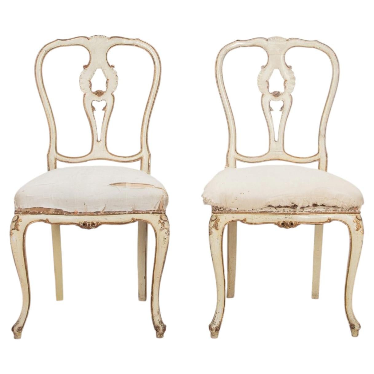 Pair of 19th Century Italian Side Chairs