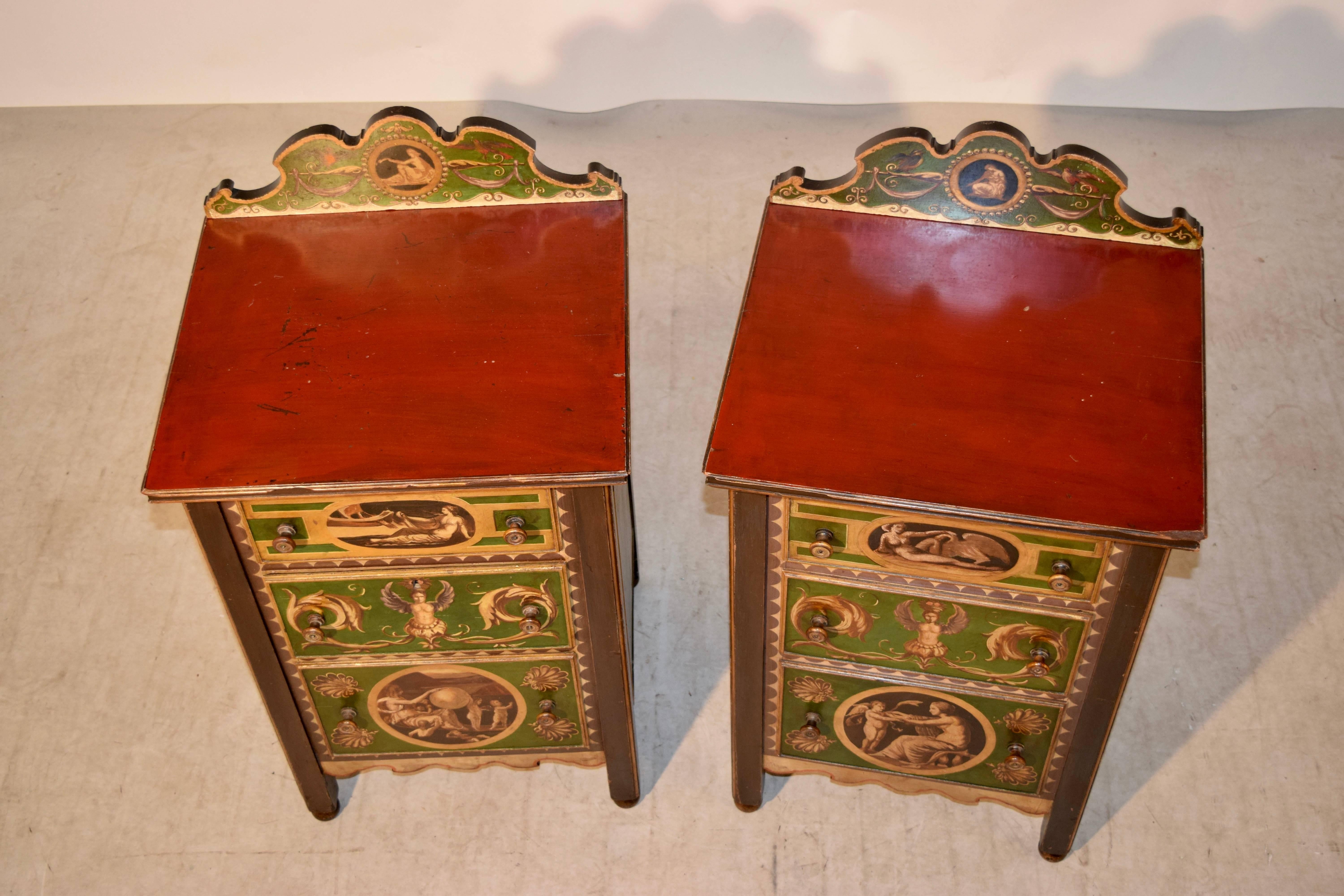 Paint Pair of 19th Century Italian Side Tables