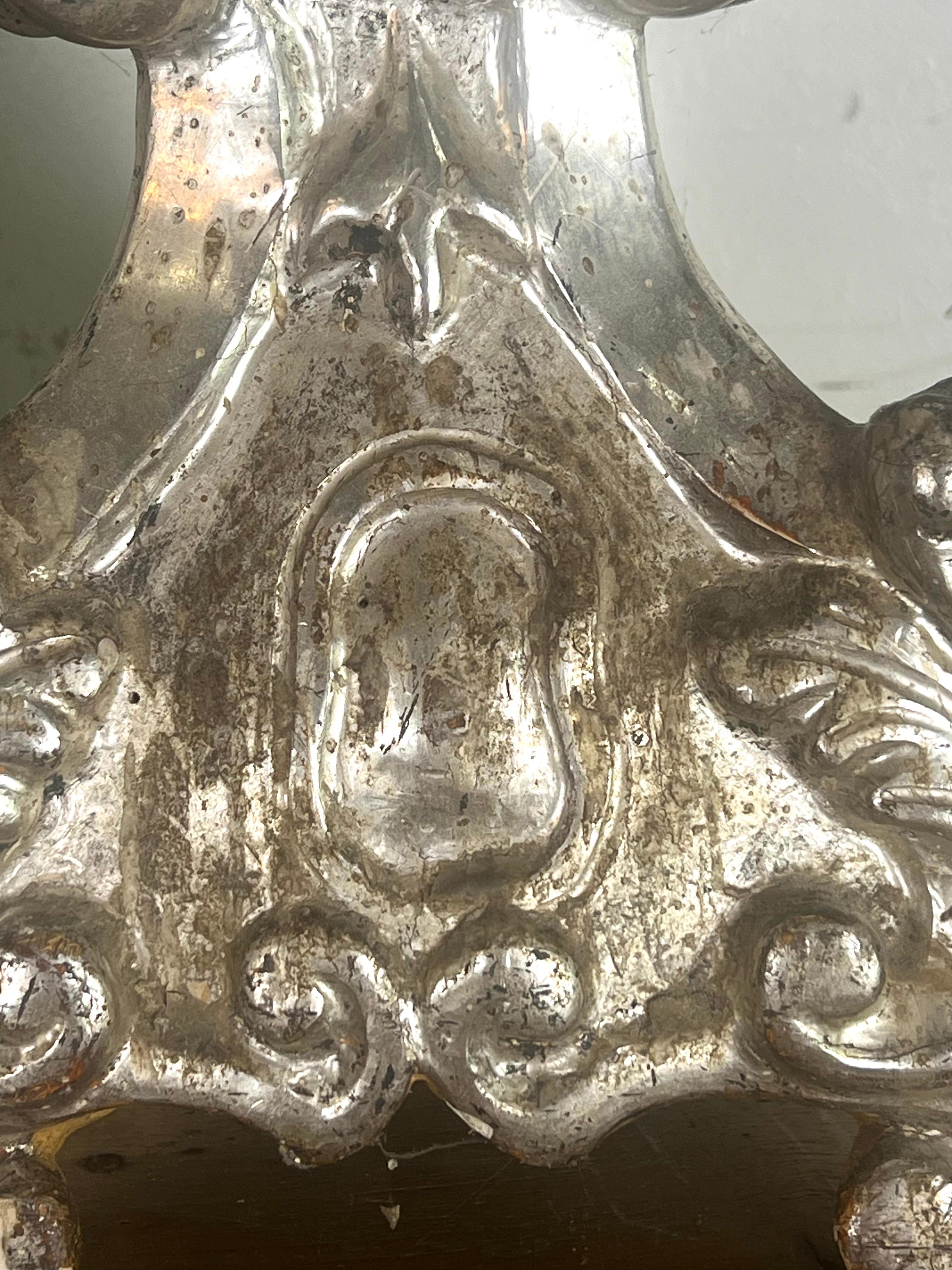 XIXe siècle Paire de chandeliers italiens du 19ème siècle en argent doré en vente