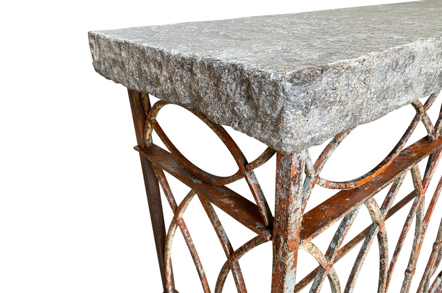 Pair of 19th Century Italian Stone Top Console Table For Sale 11