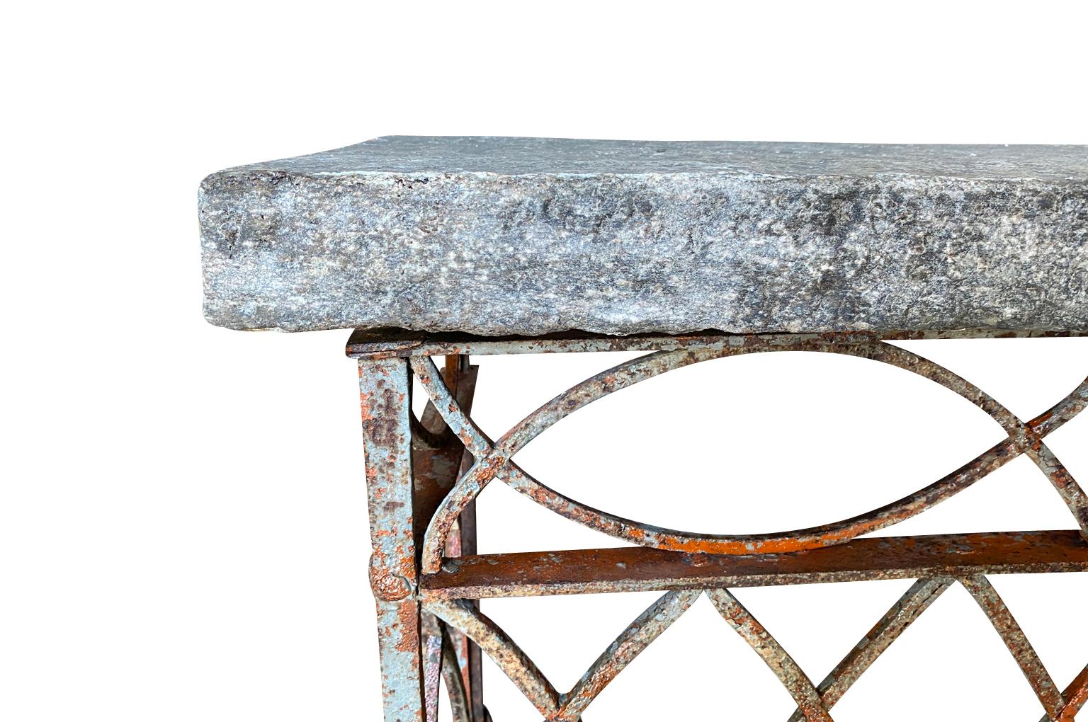 Pair of 19th Century Italian Stone Top Console Tables For Sale 12