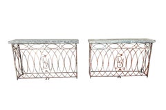 Pair of 19th Century Italian Stone Top Console Tables