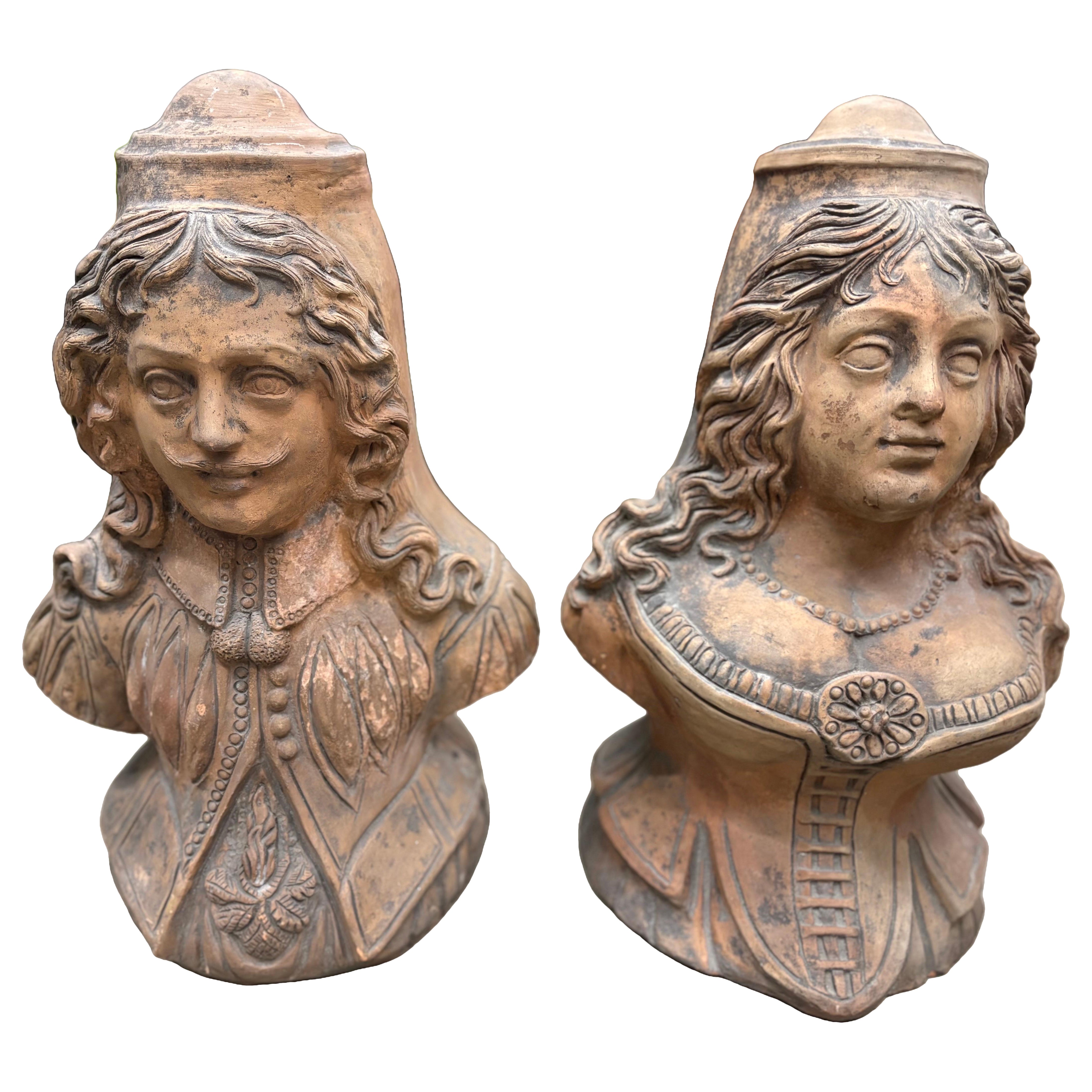 Pair Of 19th Century Italian Terracotta Busts
