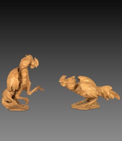 Pair of 19th Century Italian Terracotta Cockerels
