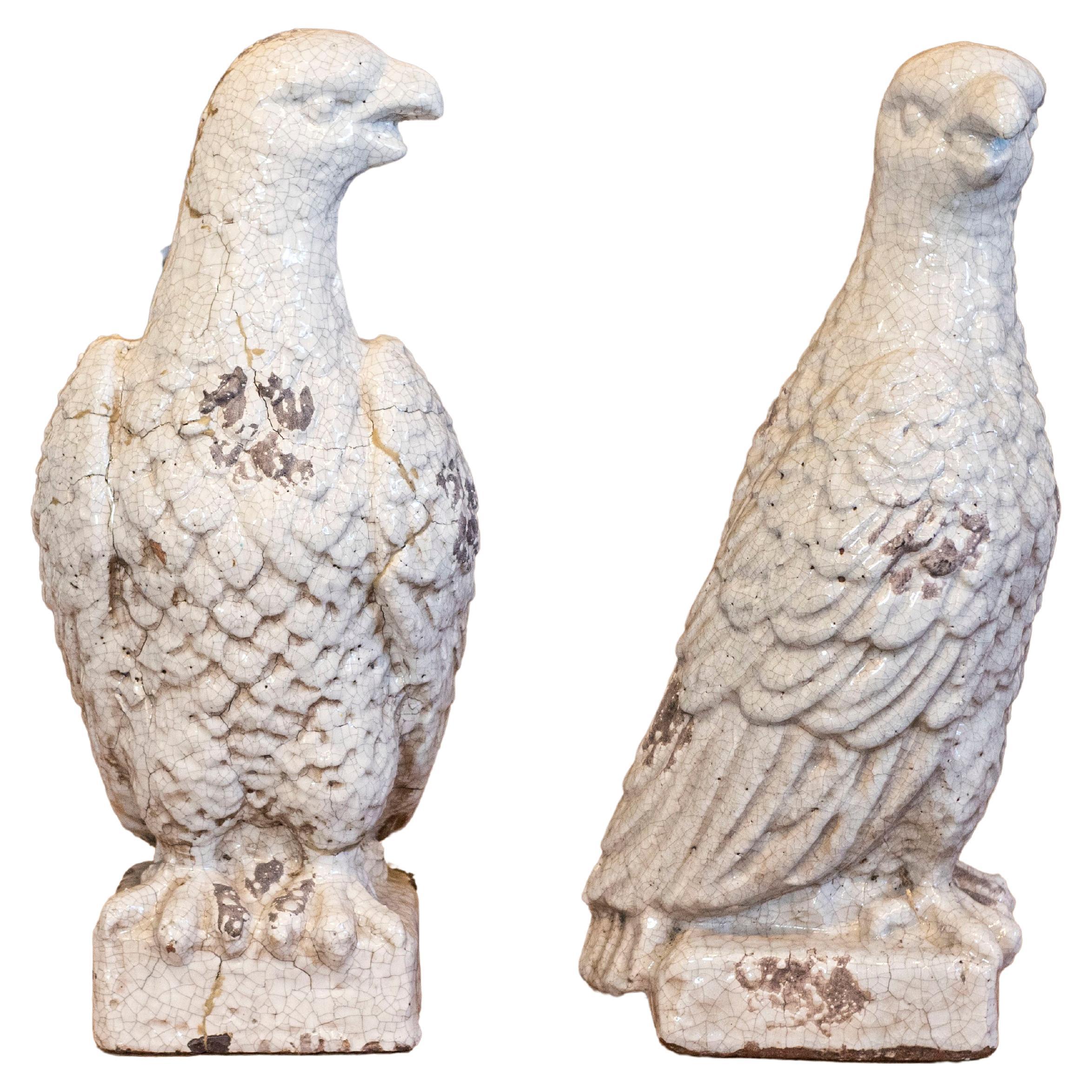 Pair of 19th Century Italian Terracotta Eagles