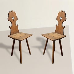 Pair of 19th Century Italian Tyrolean Chairs