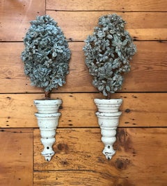 Pair of 19th Century Italian Wall-Mounted Beaded Reflectors or Garnitures