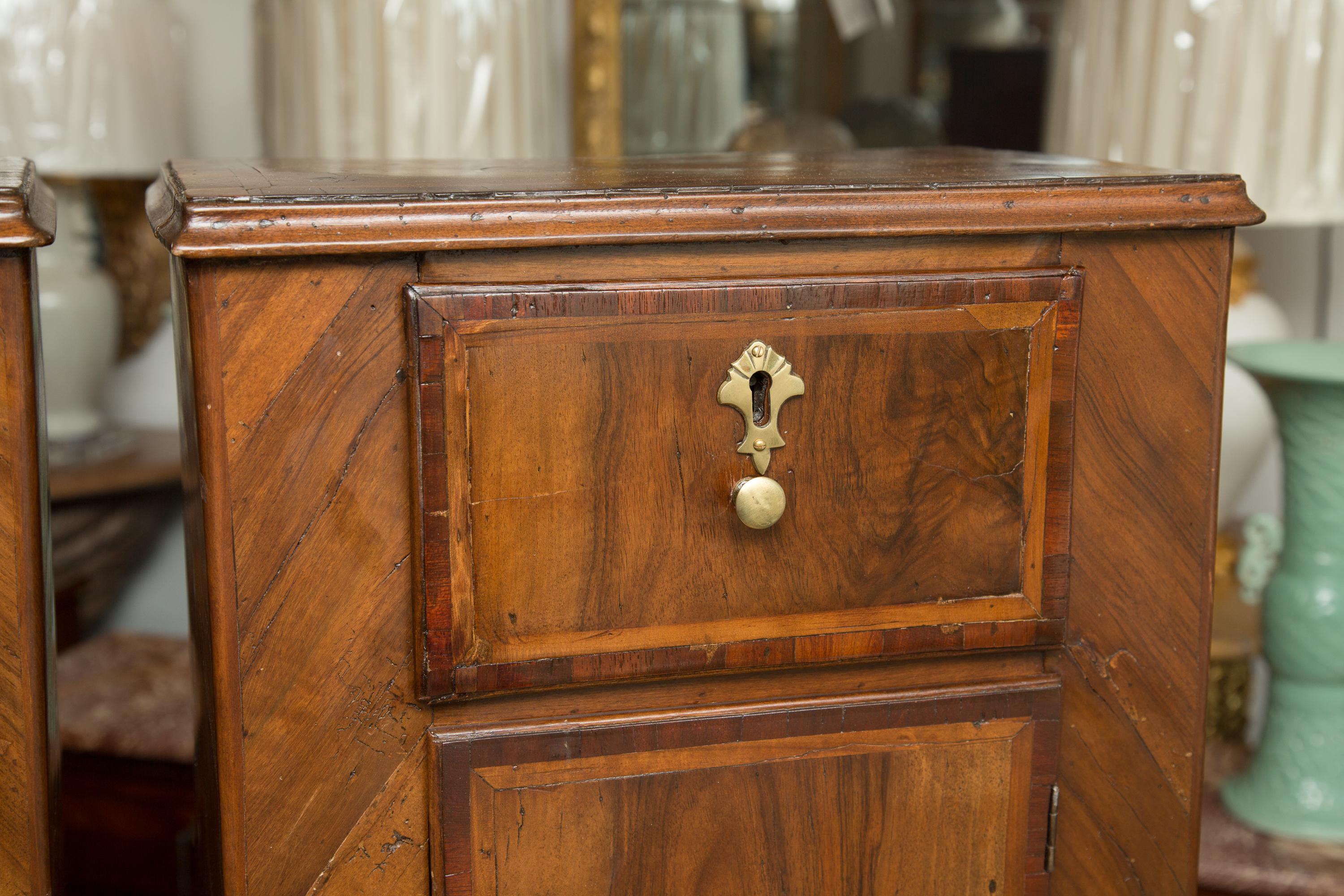 Pair of 19th Century Italian Walnut Bedside Cabinets 2