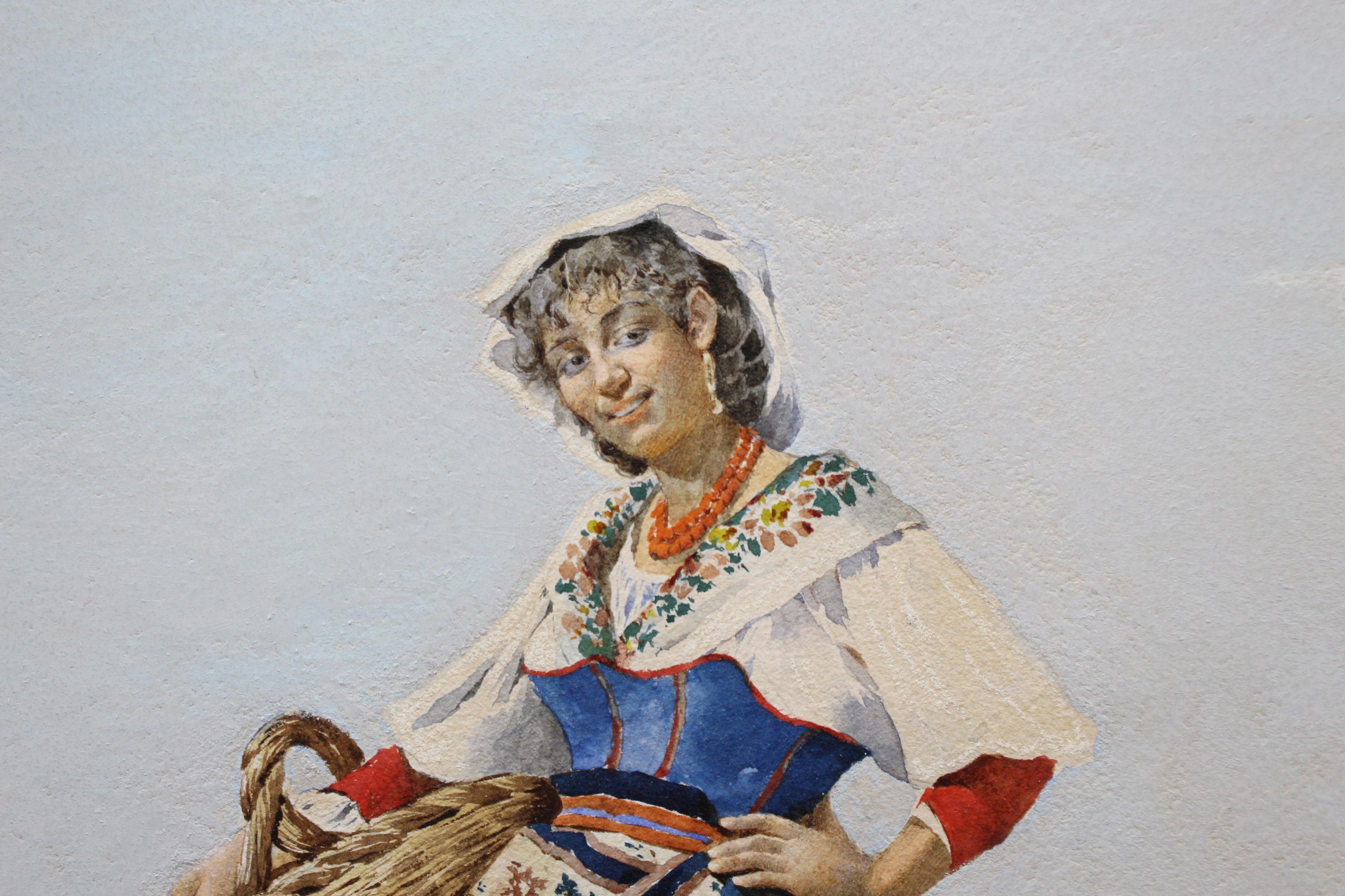 Pair of 19th Century Italian Watercolours by Filippo Indoni, Signed & Dated 1880 For Sale 1