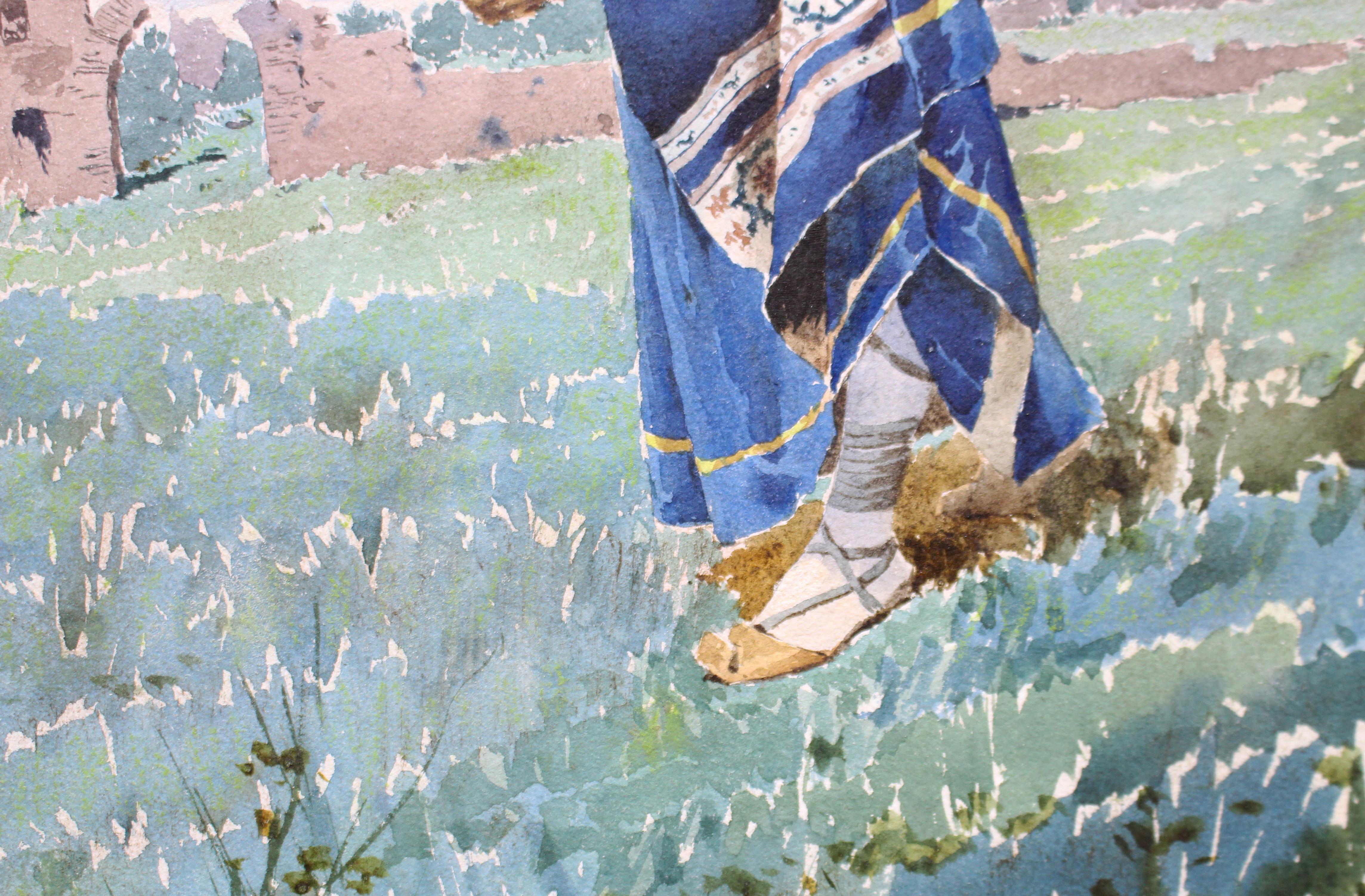 Pair of 19th Century Italian Watercolours by Filippo Indoni, Signed & Dated 1880 For Sale 4