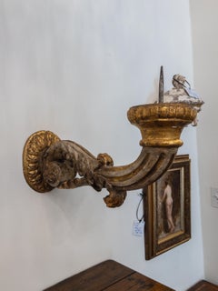 Pair of 19th Century Italian Wood Carved Sconces