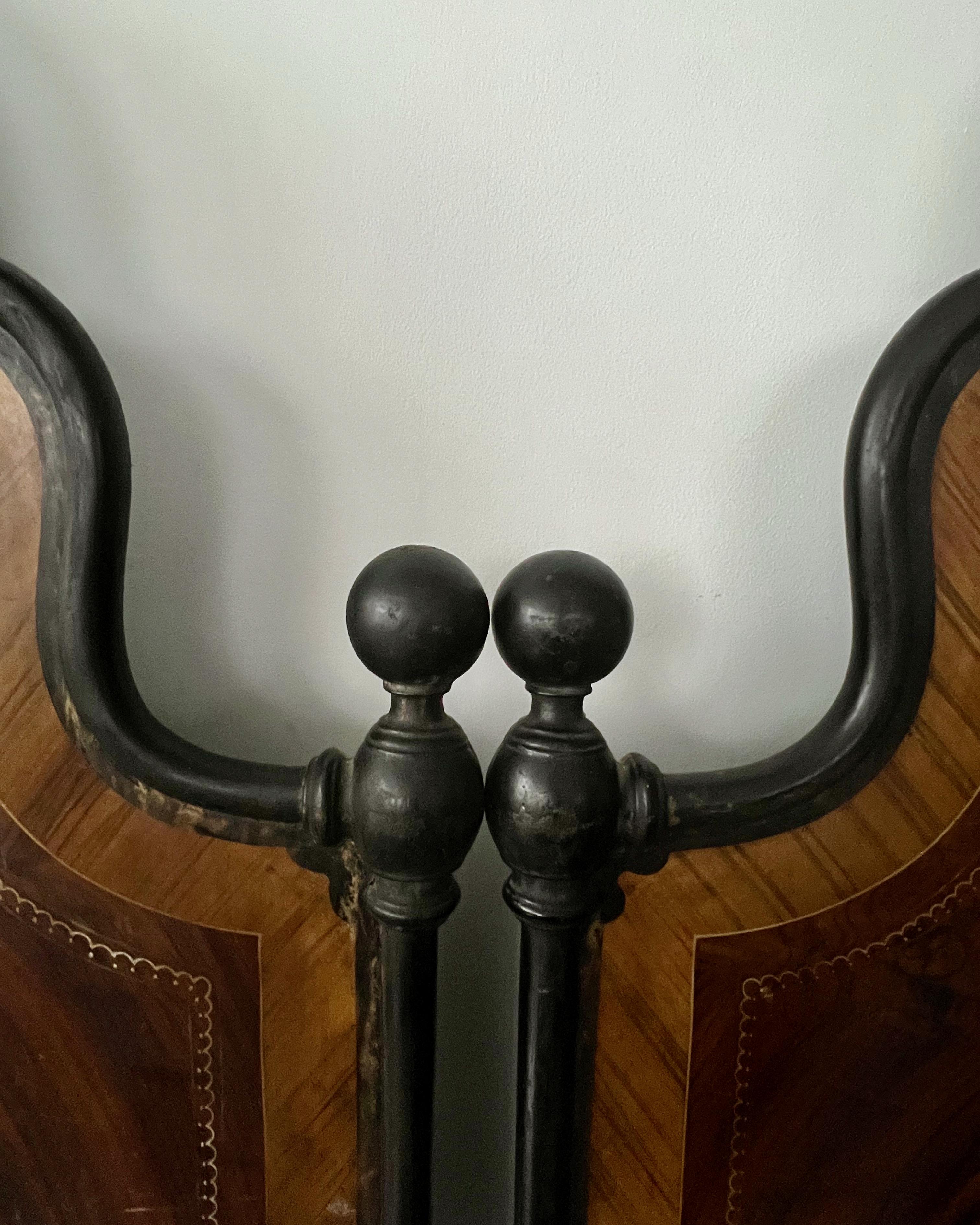 Pair of 19th Century Italian Wrought Iron / Tole Beds 5