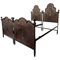 Pair of 19th Century Italian Wrought Iron / Tole Beds