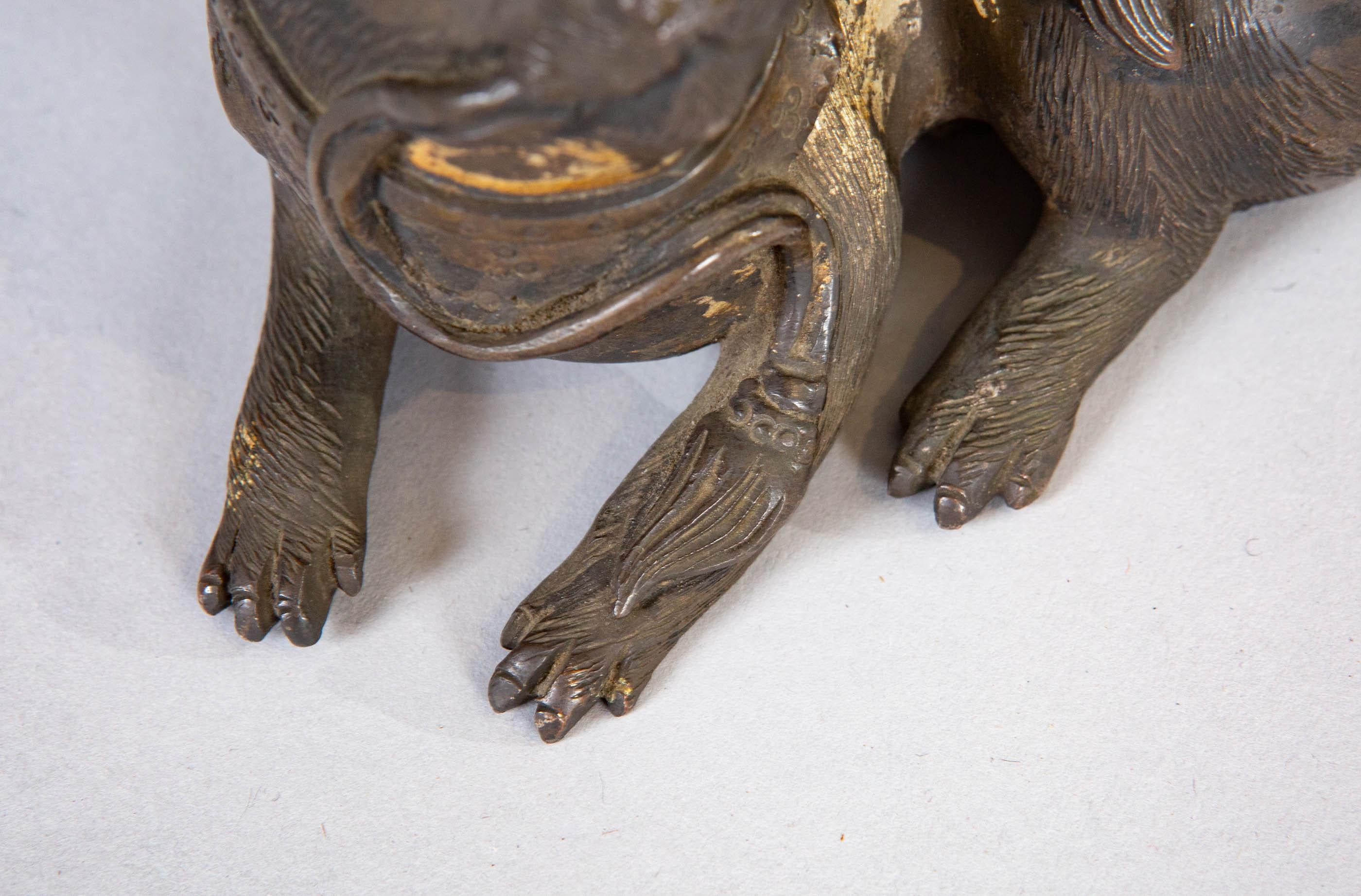 Pair of 19th Century Japanese Bronze Playful Puppies For Sale 2