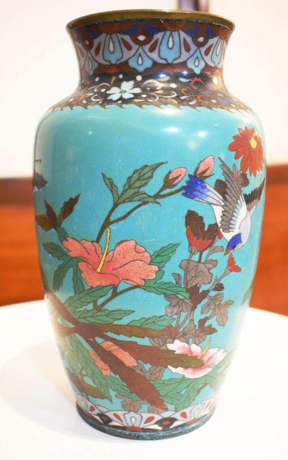 Chinese Pair of 19th Century Japanese Cloisonné Vases