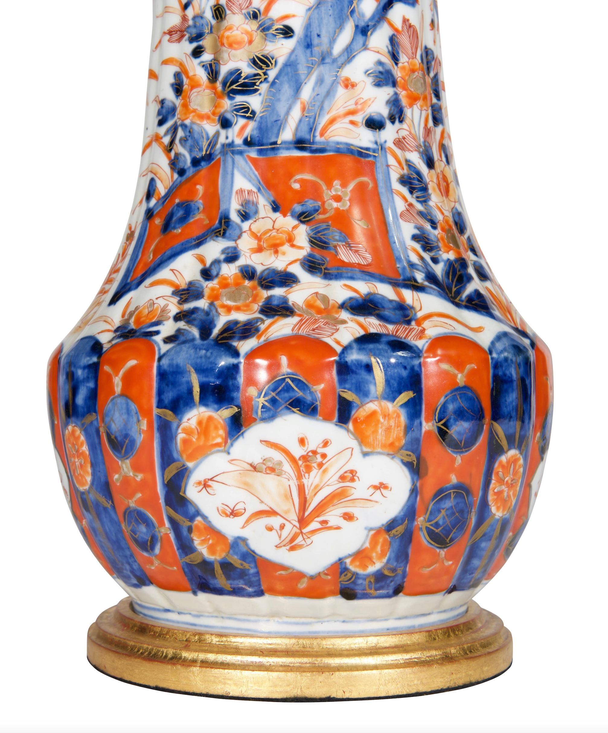 Pair of 19th Century Japanese Imari Porcelain Table Lamps For Sale 3