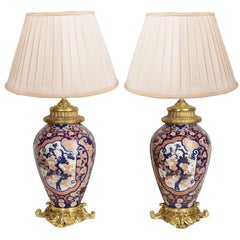 Pair of 19th Century Japanese Imari Vases / Lamps