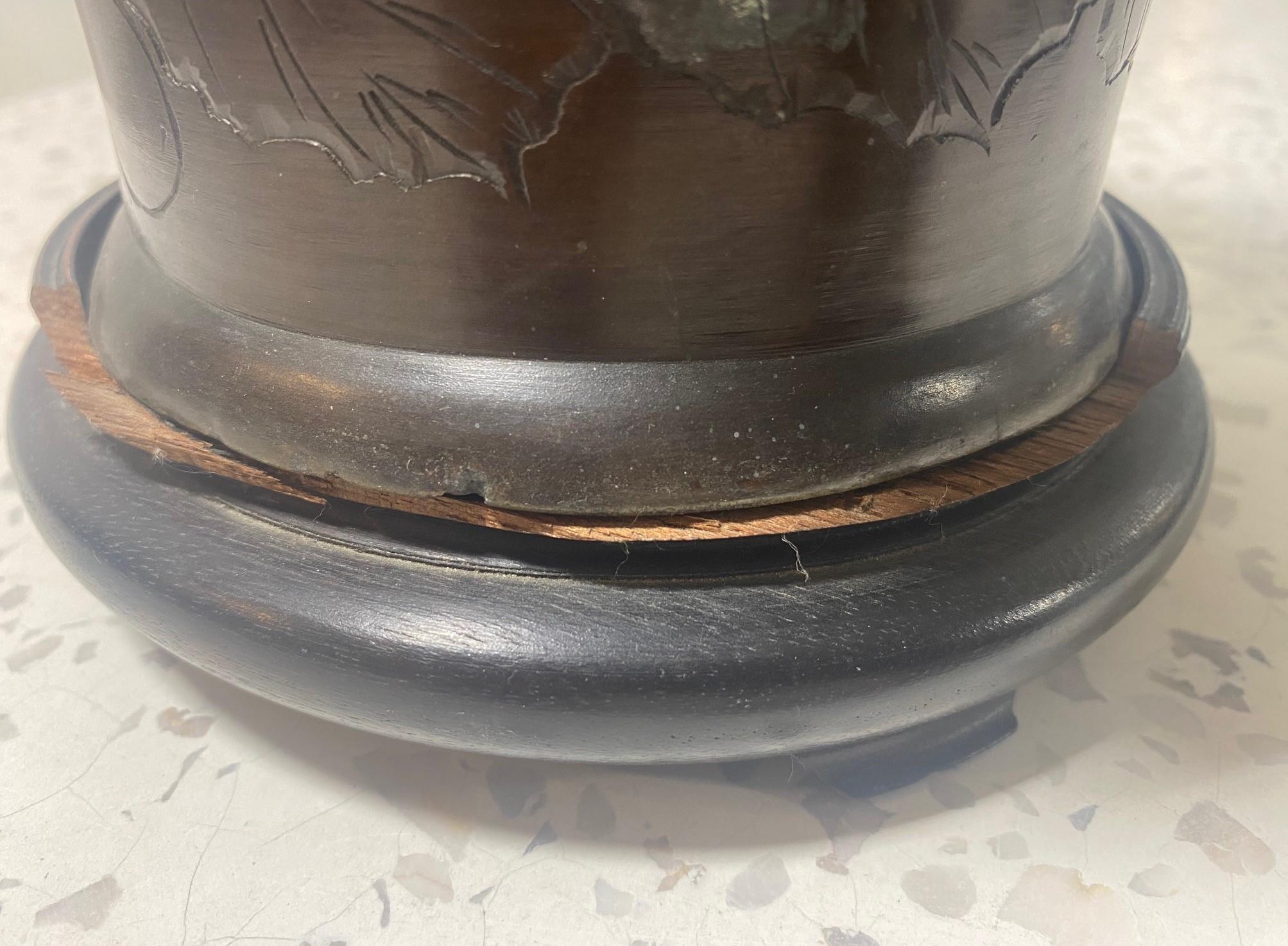 Paire de lampes de bureau japonaises du 19ème siècle en bronze représentant un dragon en vente 6