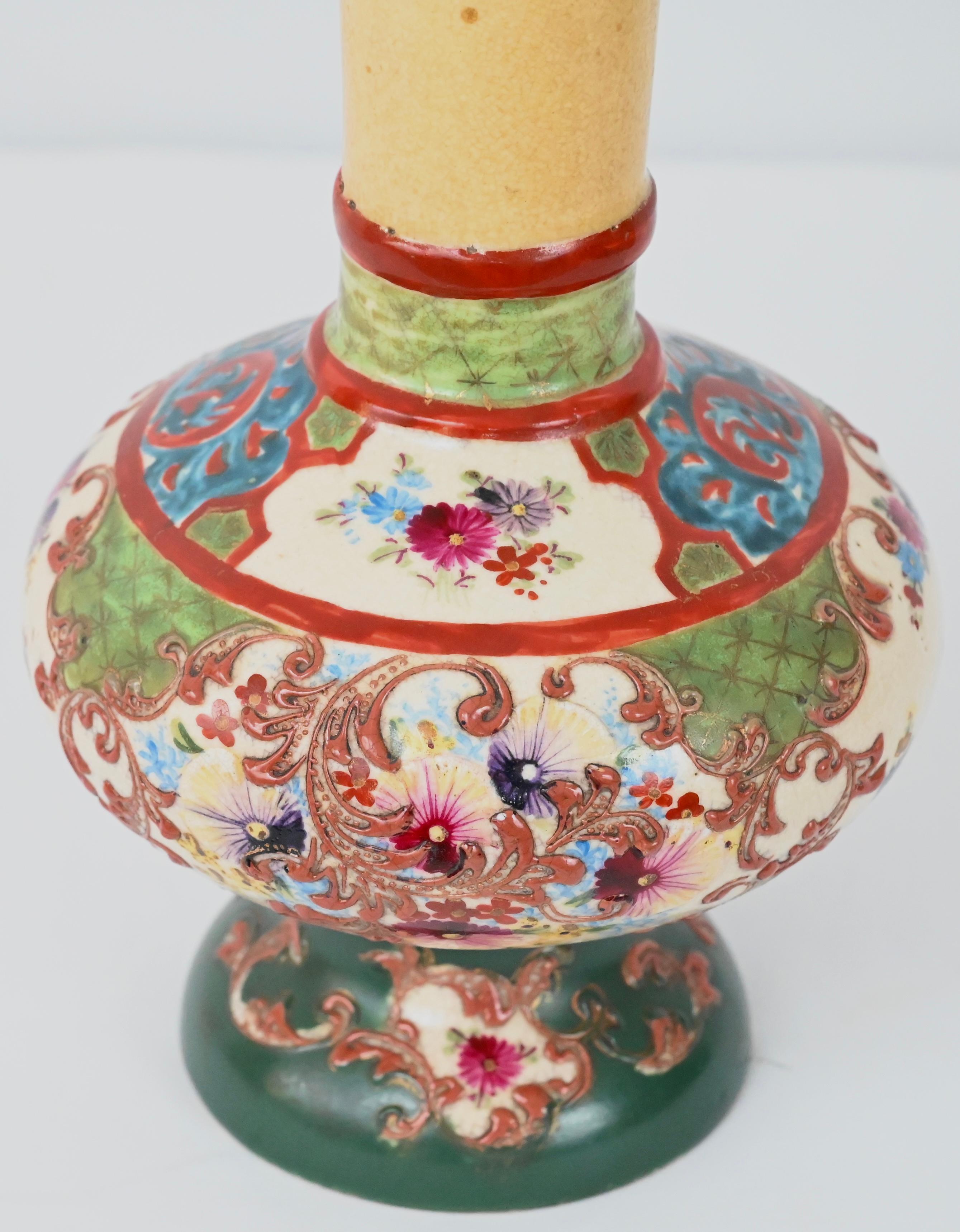 Enamel Pair of Japanese Imperial Meiji Period Porcelain Vases For Sale