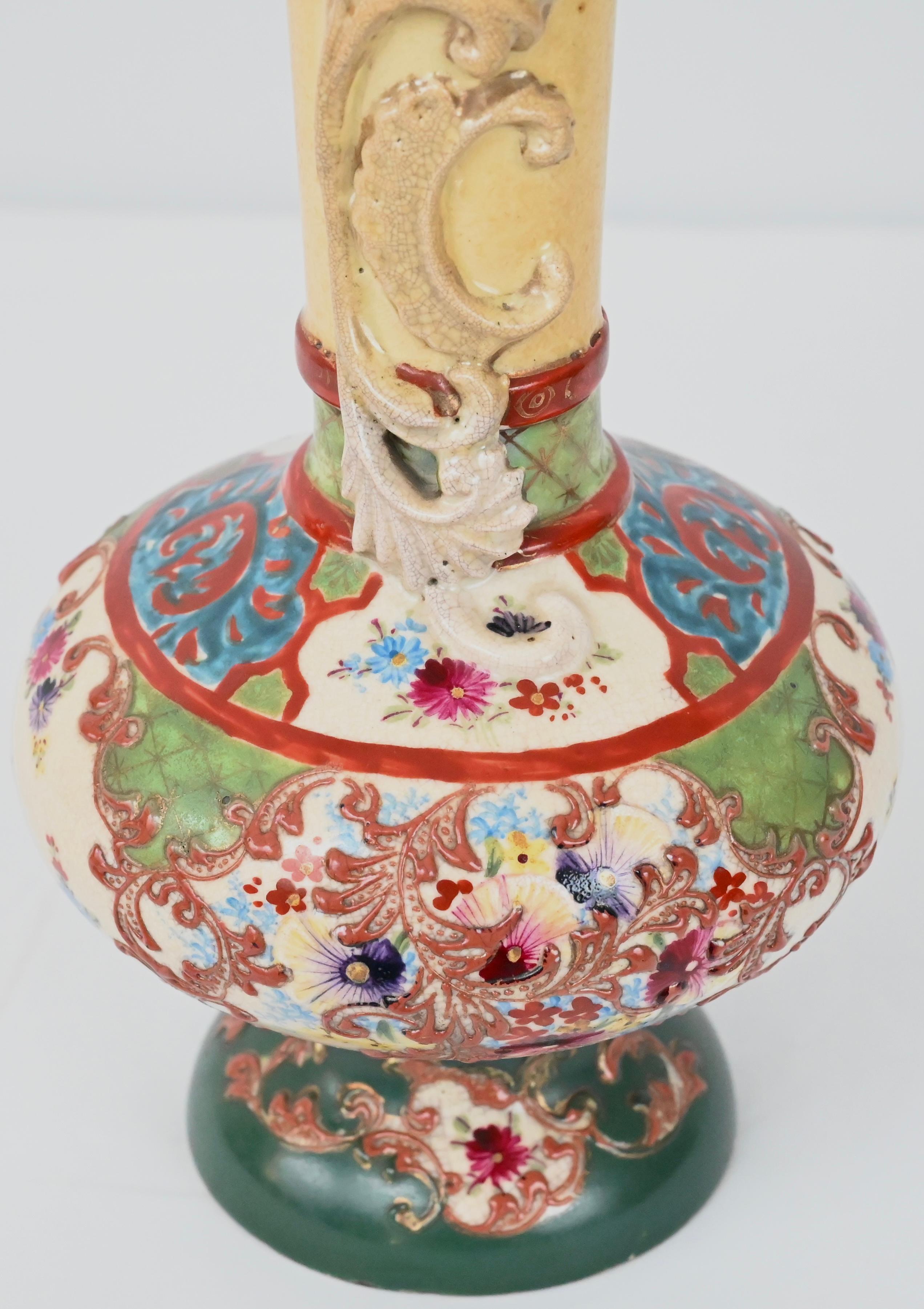 Pair of Japanese Porcelain Vases, Art Nouveau Style  For Sale 1