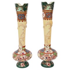 Antique Pair of Art Nouveau Style Japanese Porcelain Vases