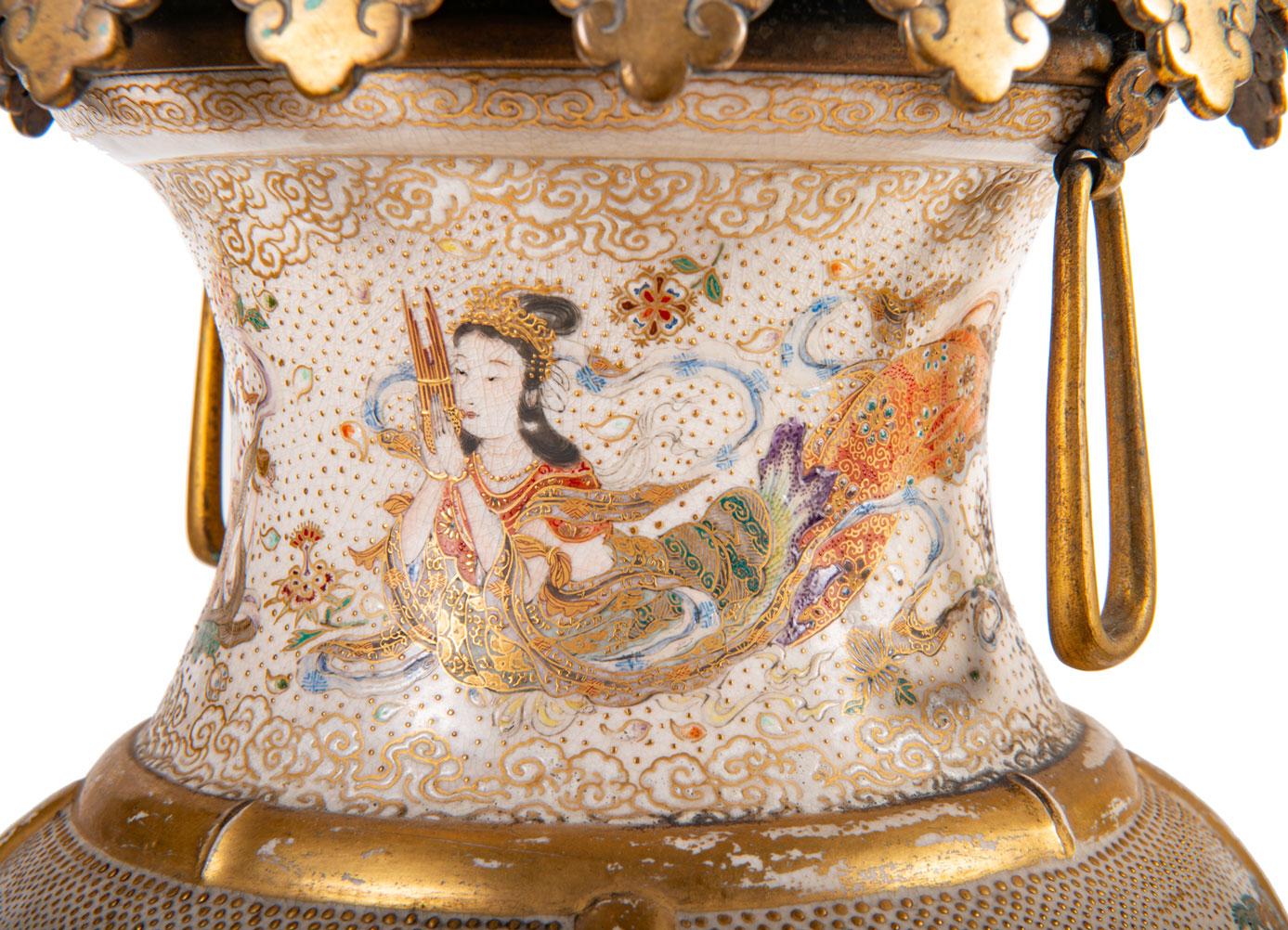 Pair of 19th Century Japanese Satsuma Vases / Candelabra 4
