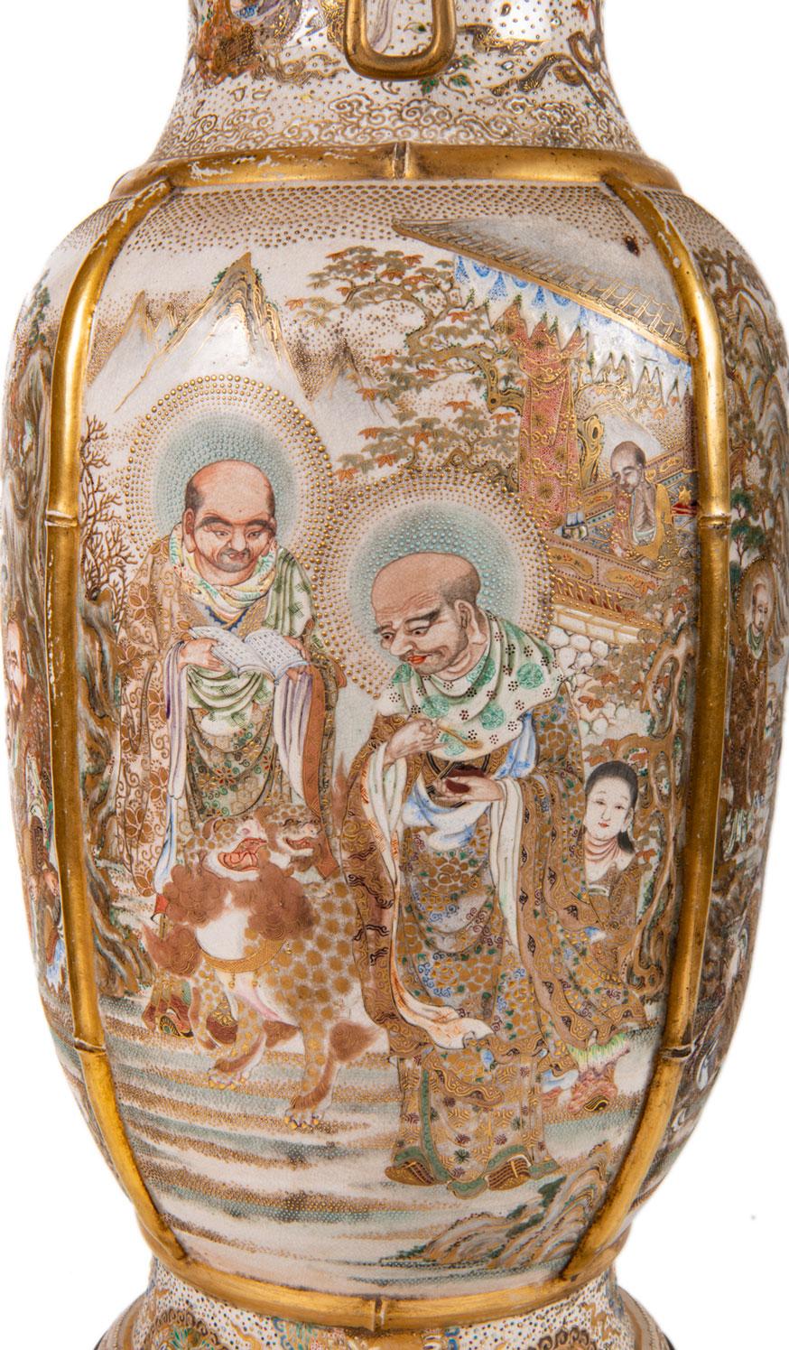 Pair of 19th Century Japanese Satsuma Vases / Candelabra 10