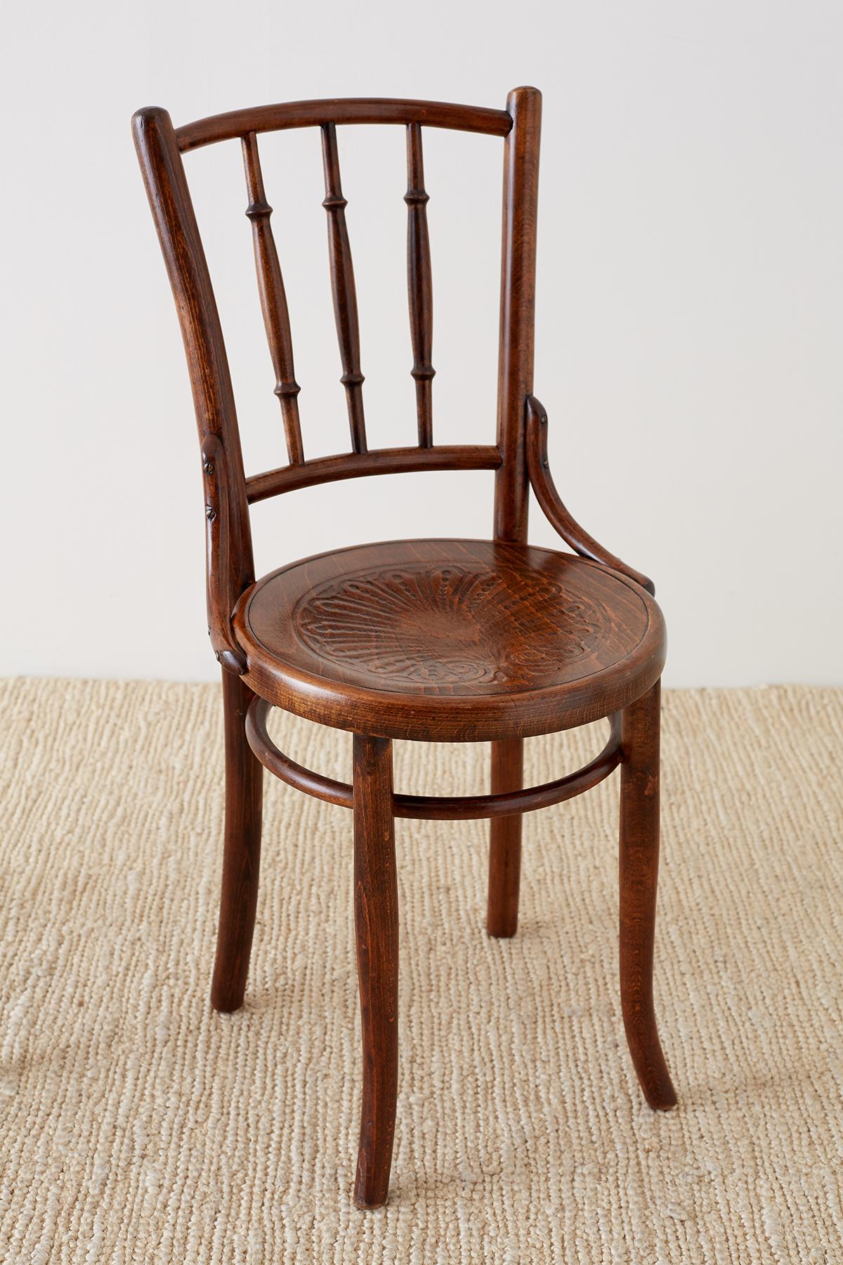 Vienna Secession Pair of 19th Century JJ Kohn Viennese Bentwood Chairs